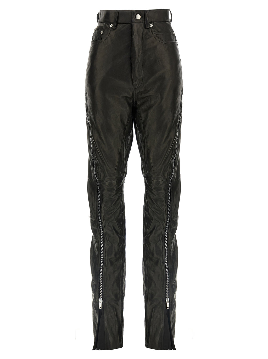 Rick Owens Black Leather Pants