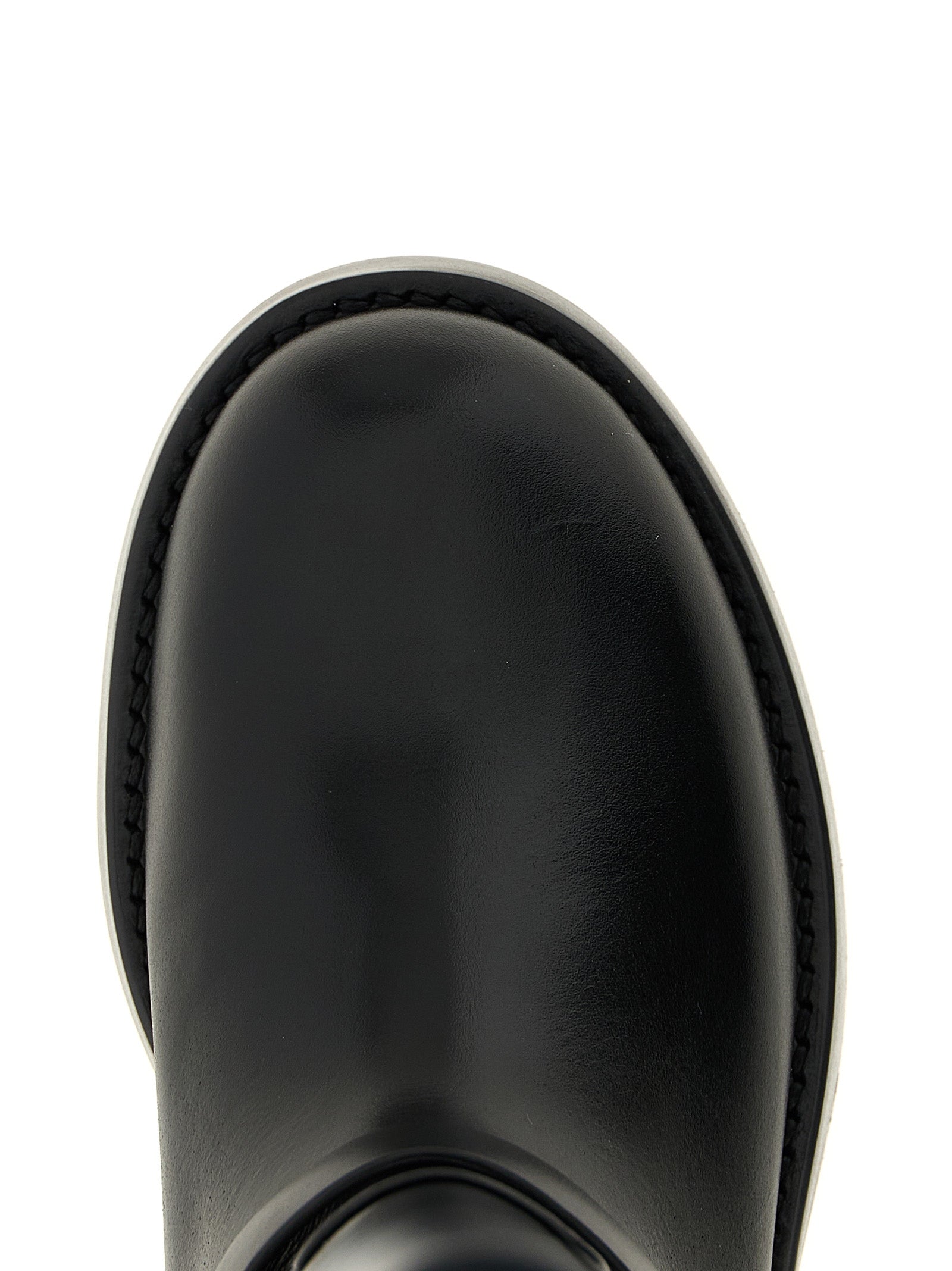 Elisabetta Franchi Black Calfskin Over The Knee