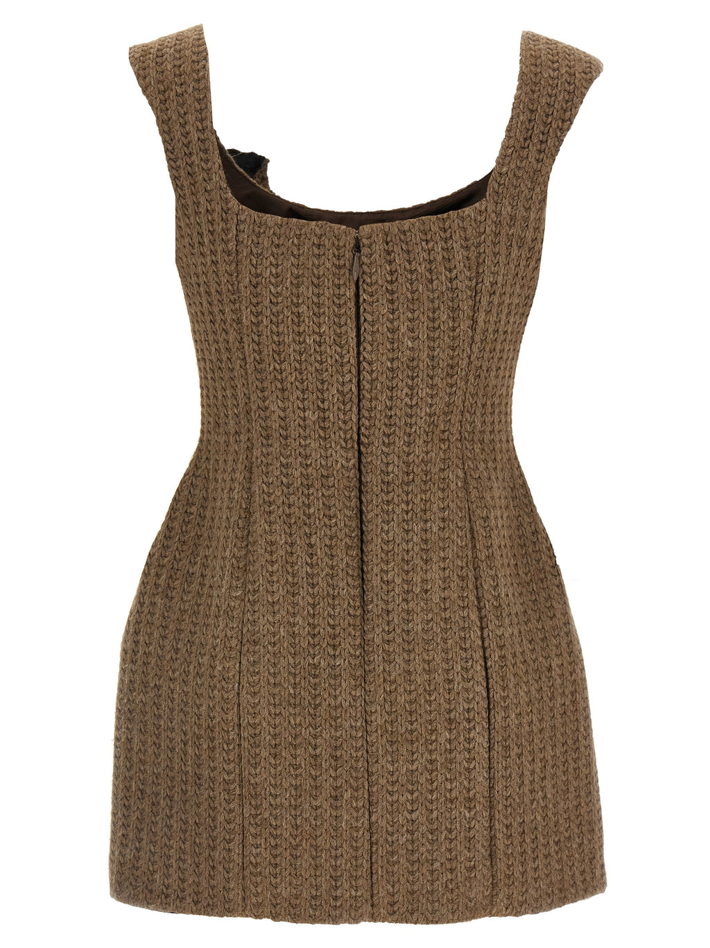 Giuseppe Di Morabito Brown Marabou Short Dress