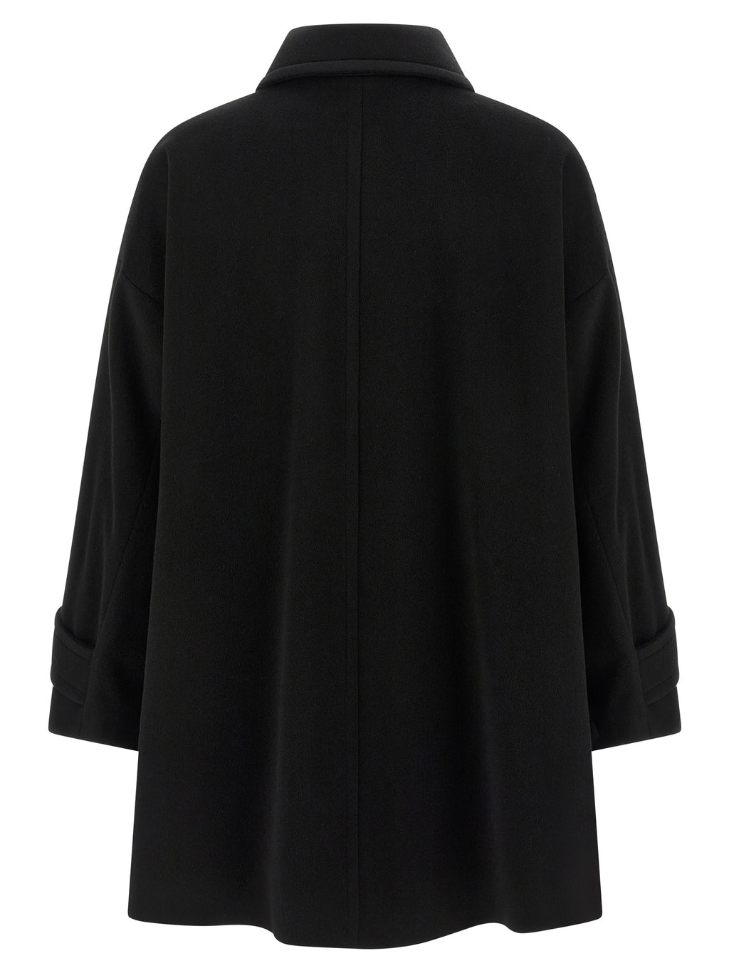 Alberto Biani Black Virgin Wool Coat