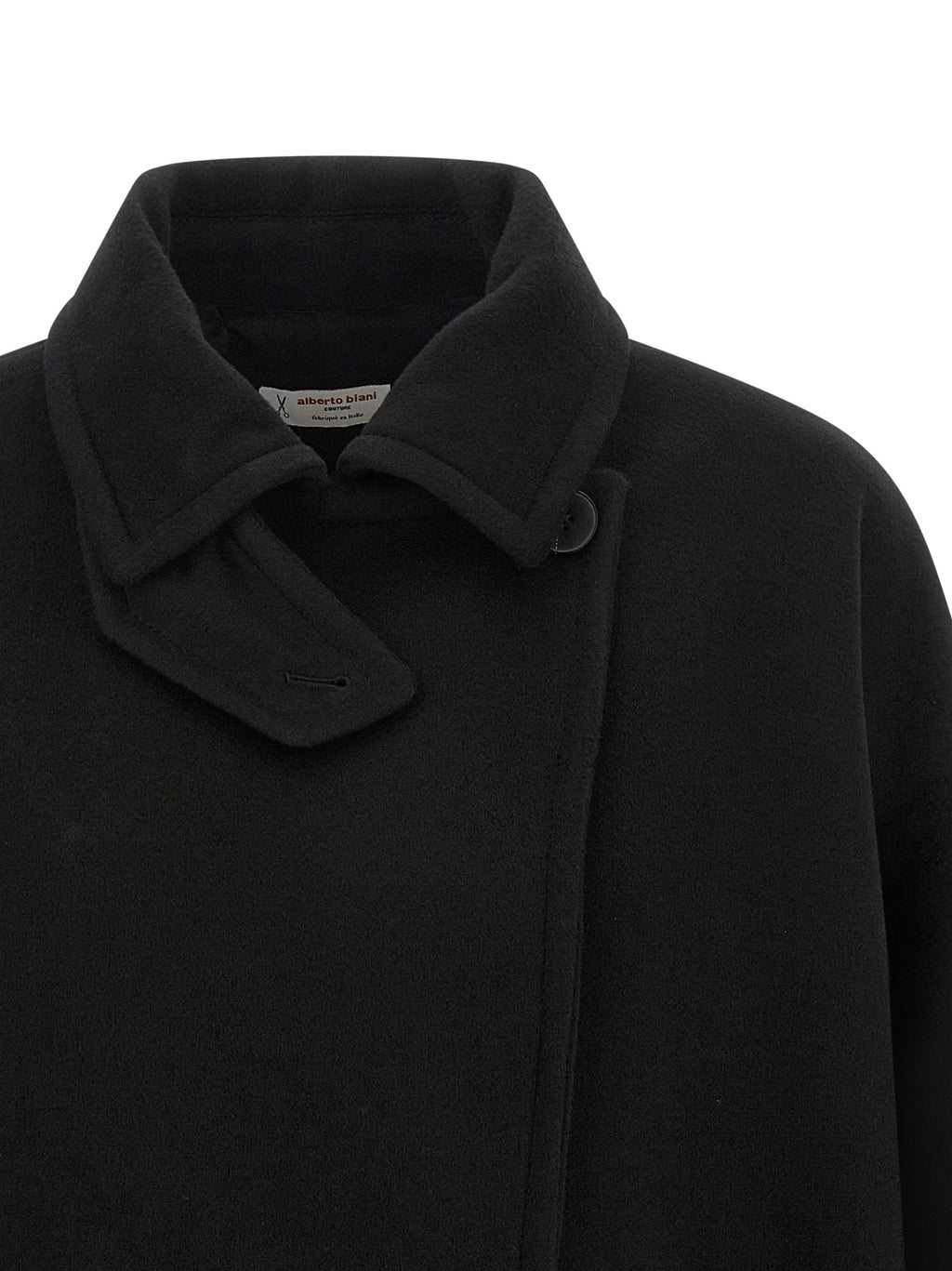 Alberto Biani Black Virgin Wool Coat