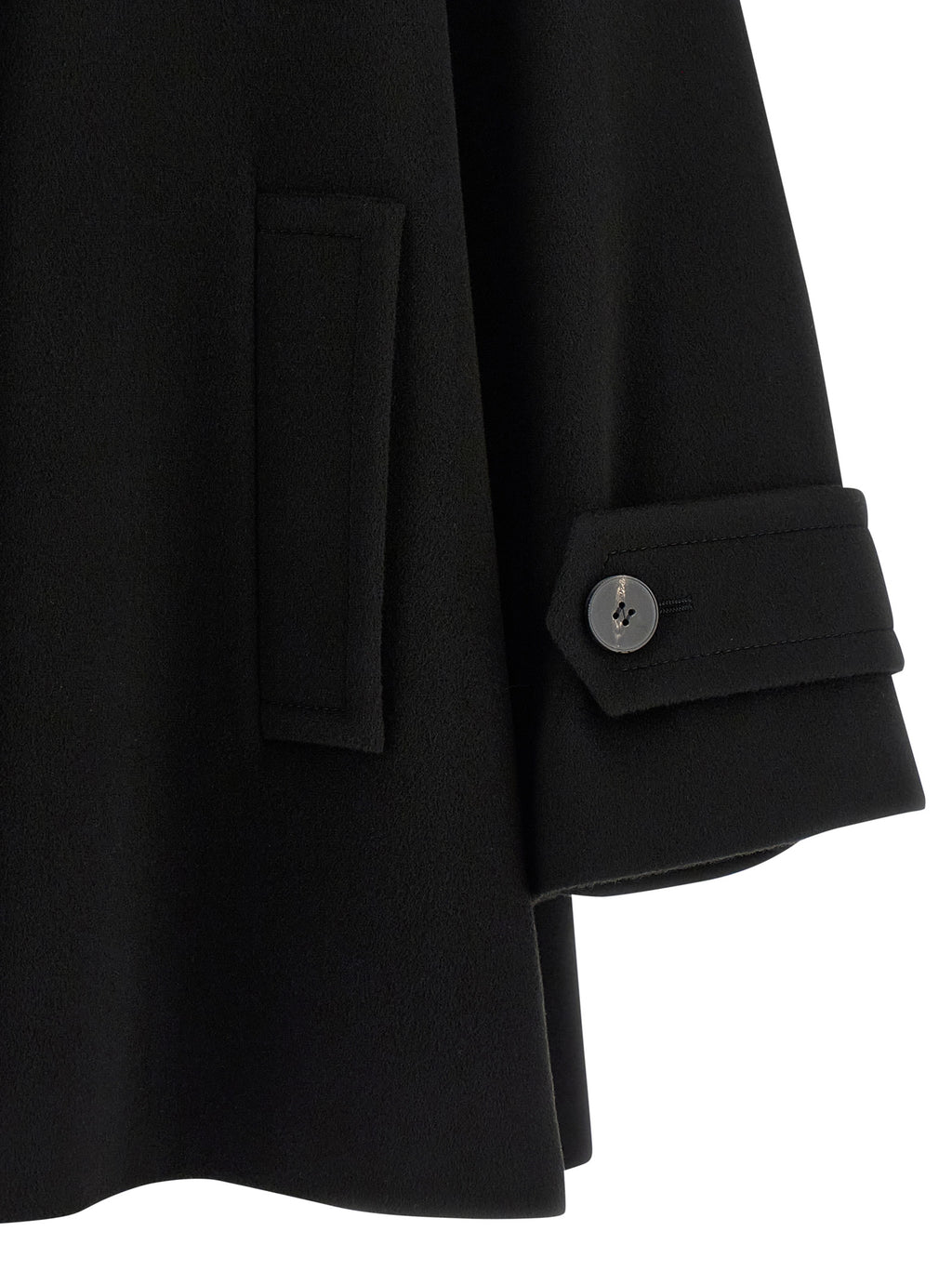 Alberto Biani Black Virgin Wool Coat