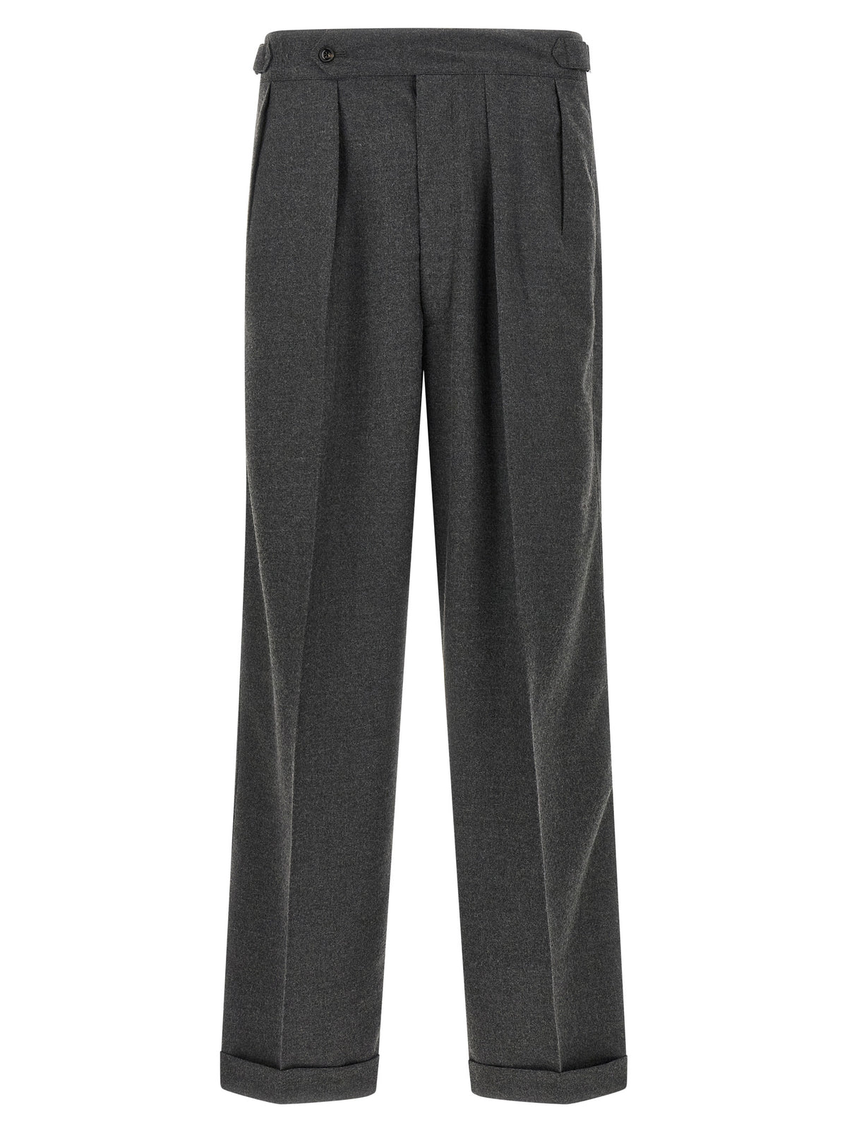 CELLAR DOOR Gray Polyester Casual Pants