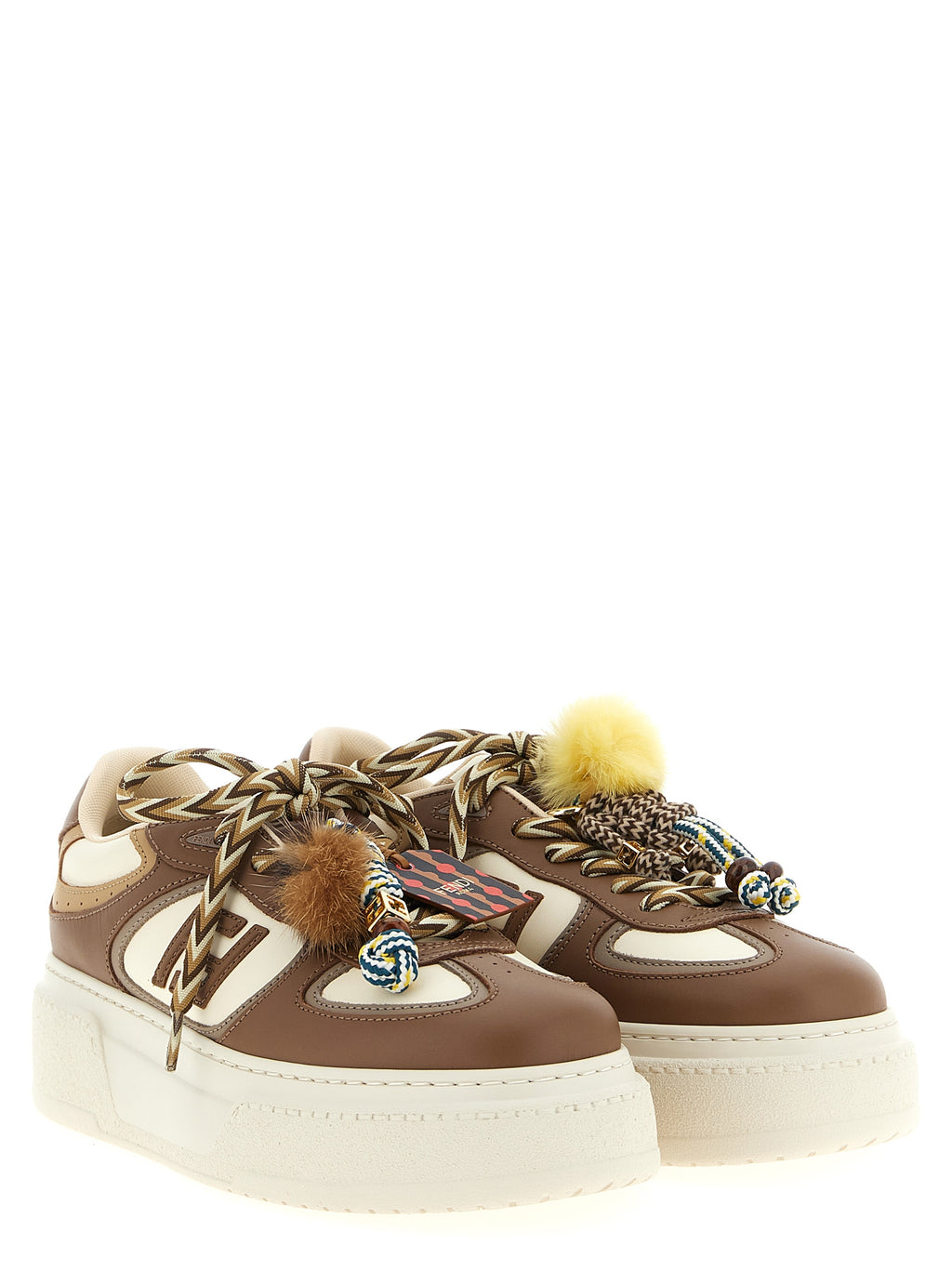 Fendi Multicolor Calfskin Platform Sneakers