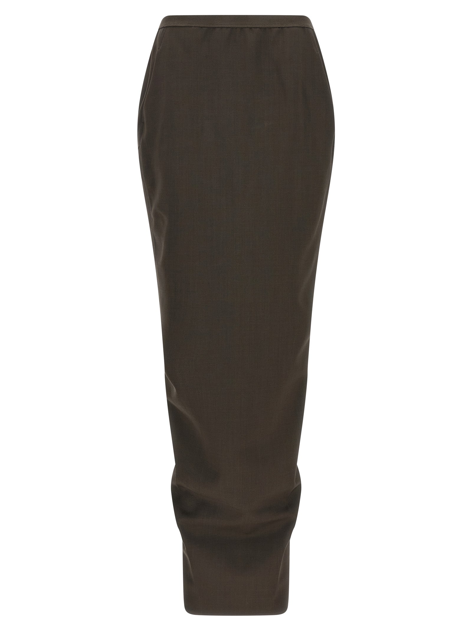 Rick Owens Gray Wool Mini Skirt