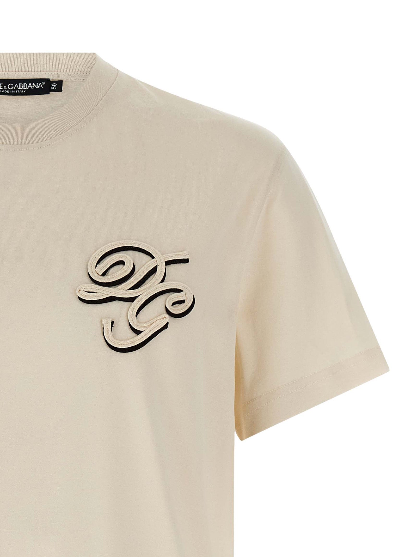 Dolce & Gabbana Beige Cotton T-Shirt