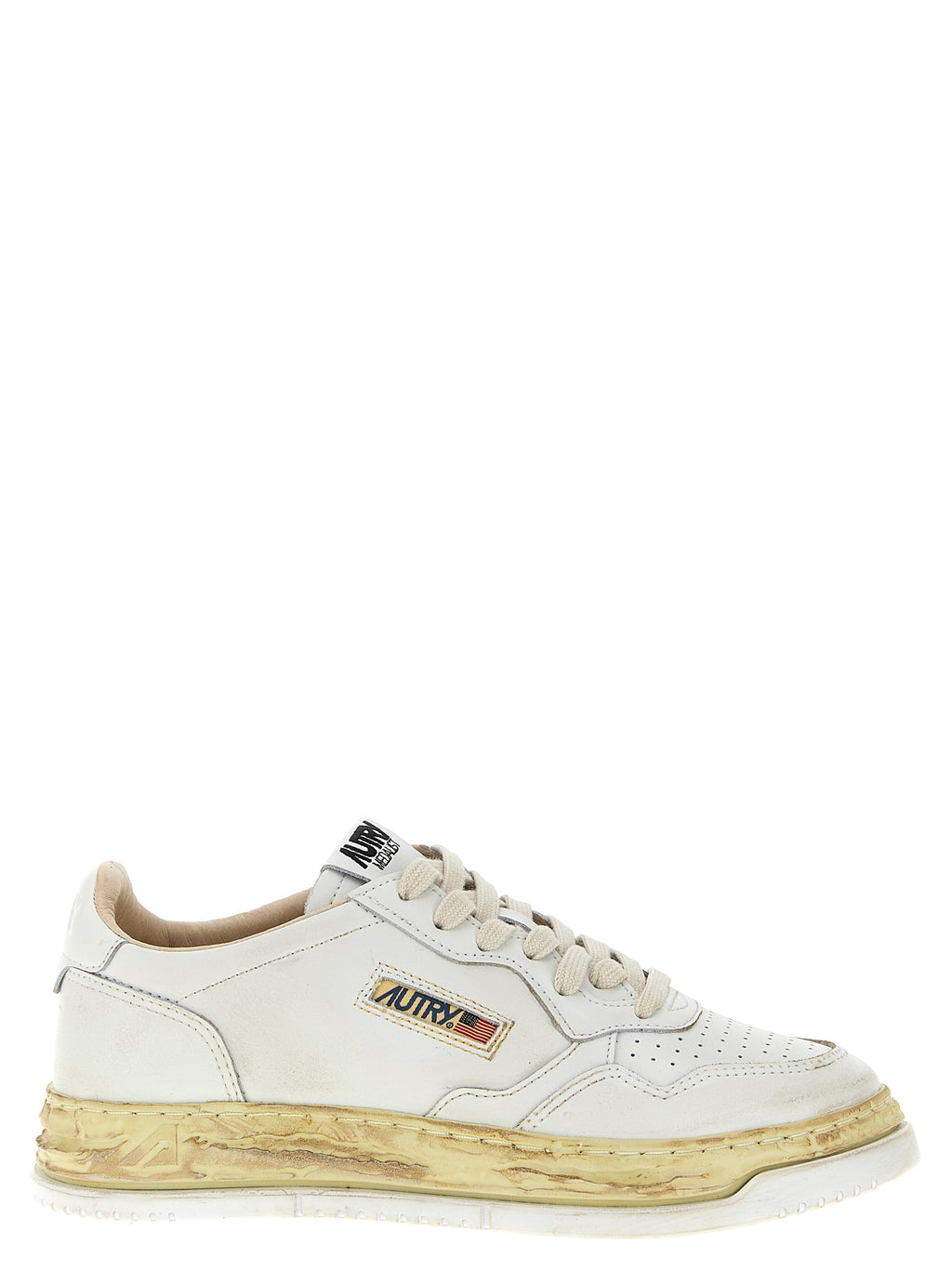 Autry White Goatskin Low Top Sneakers