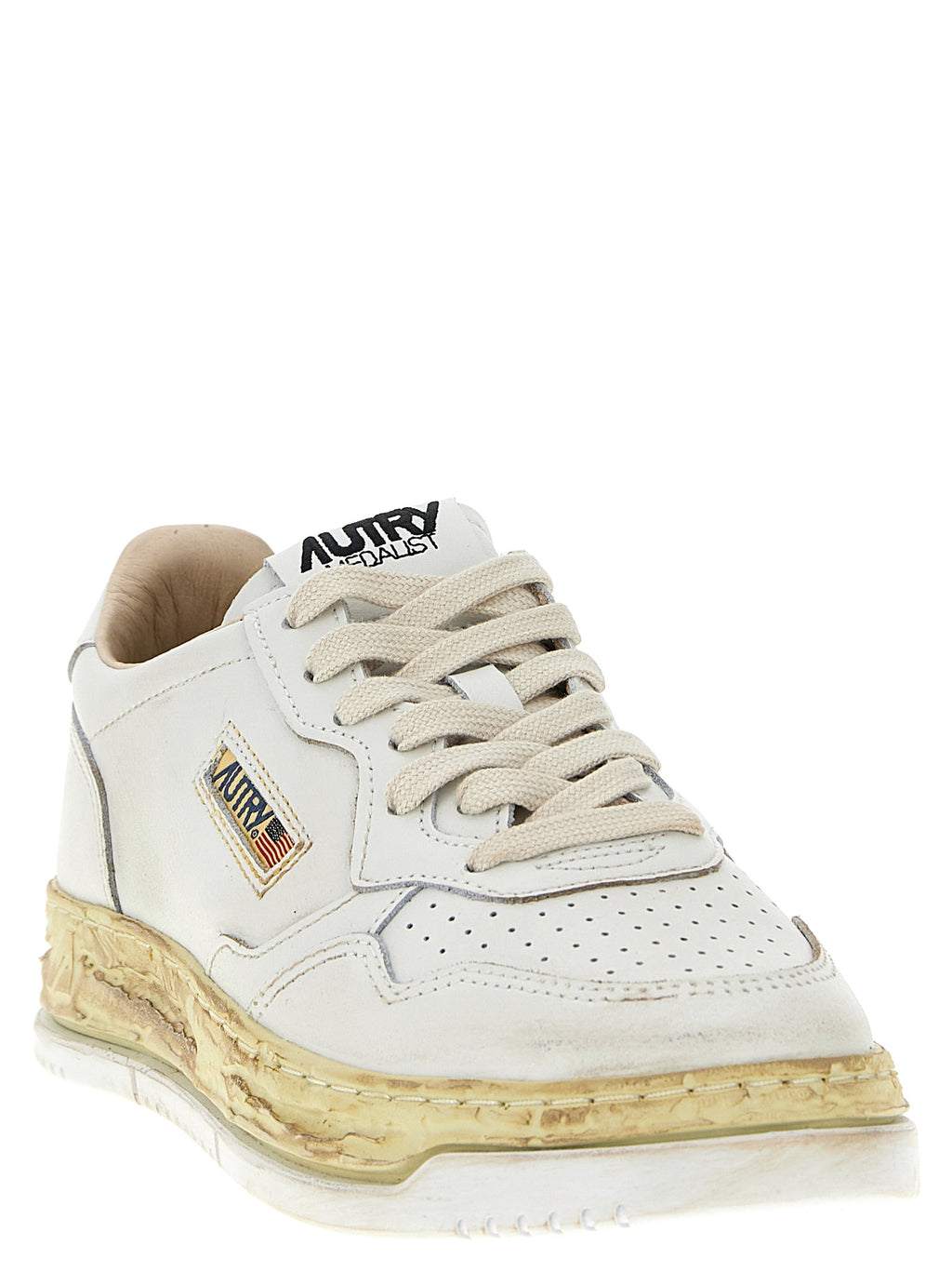Autry White Goatskin Low Top Sneakers