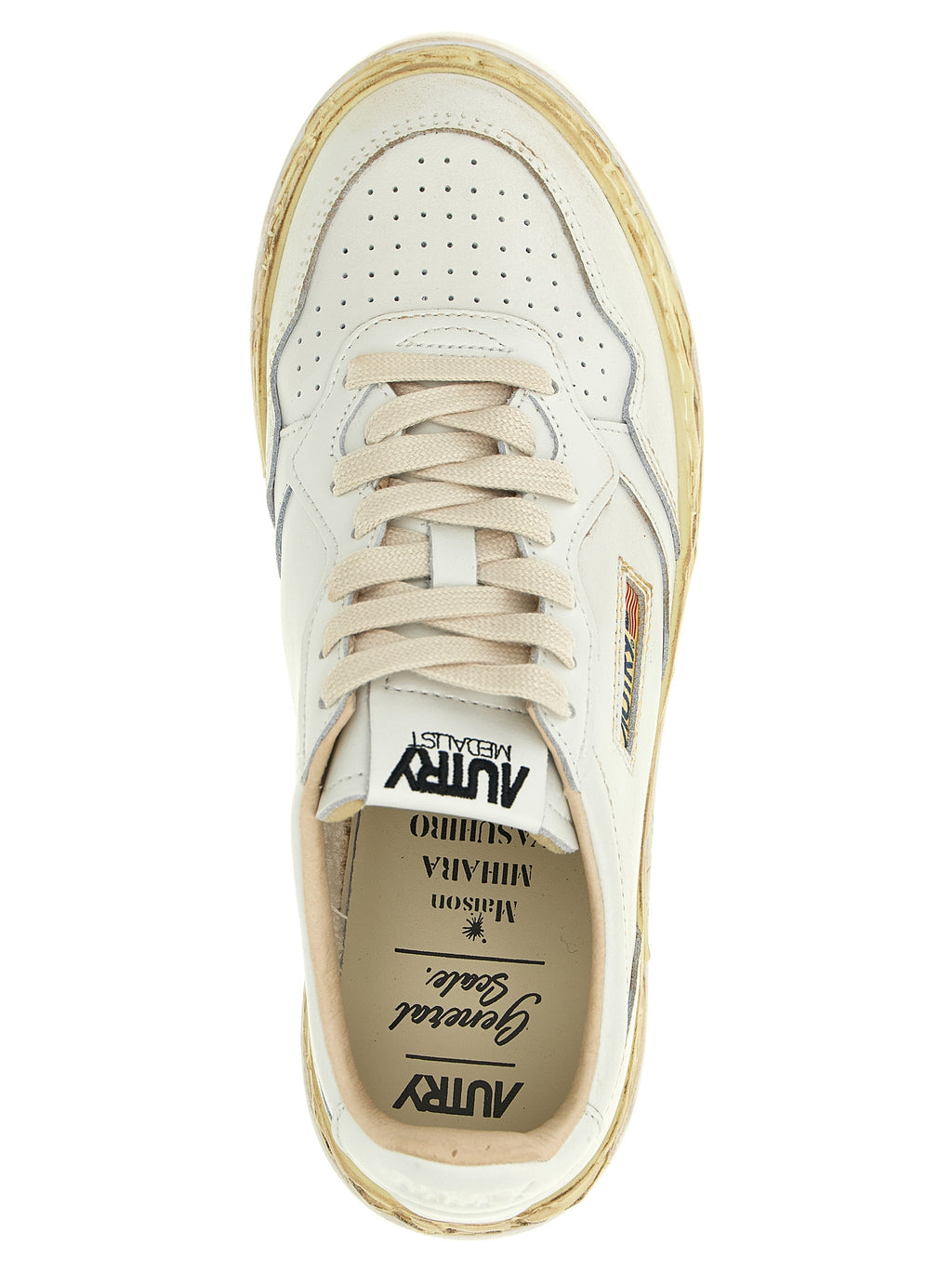 Autry White Goatskin Low Top Sneakers