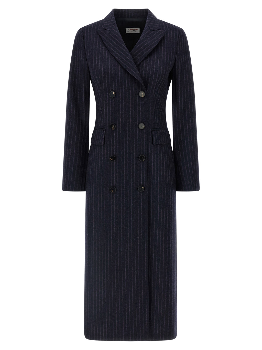 Alberto Biani Blue Virgin Wool Coat