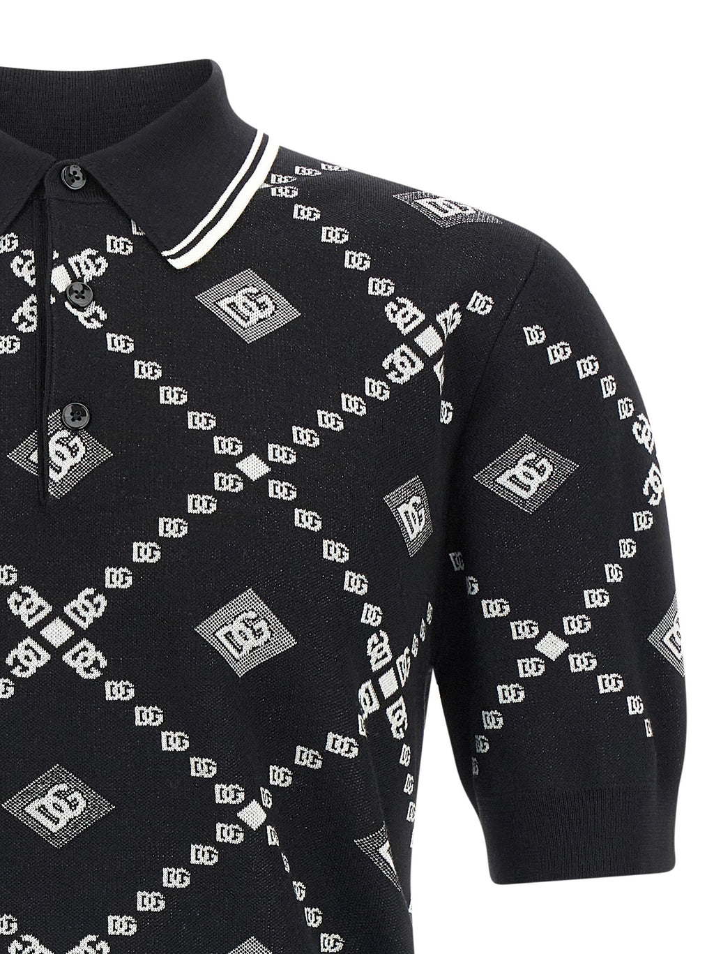 Dolce & Gabbana Bicolor Cashmere Polo Shirt