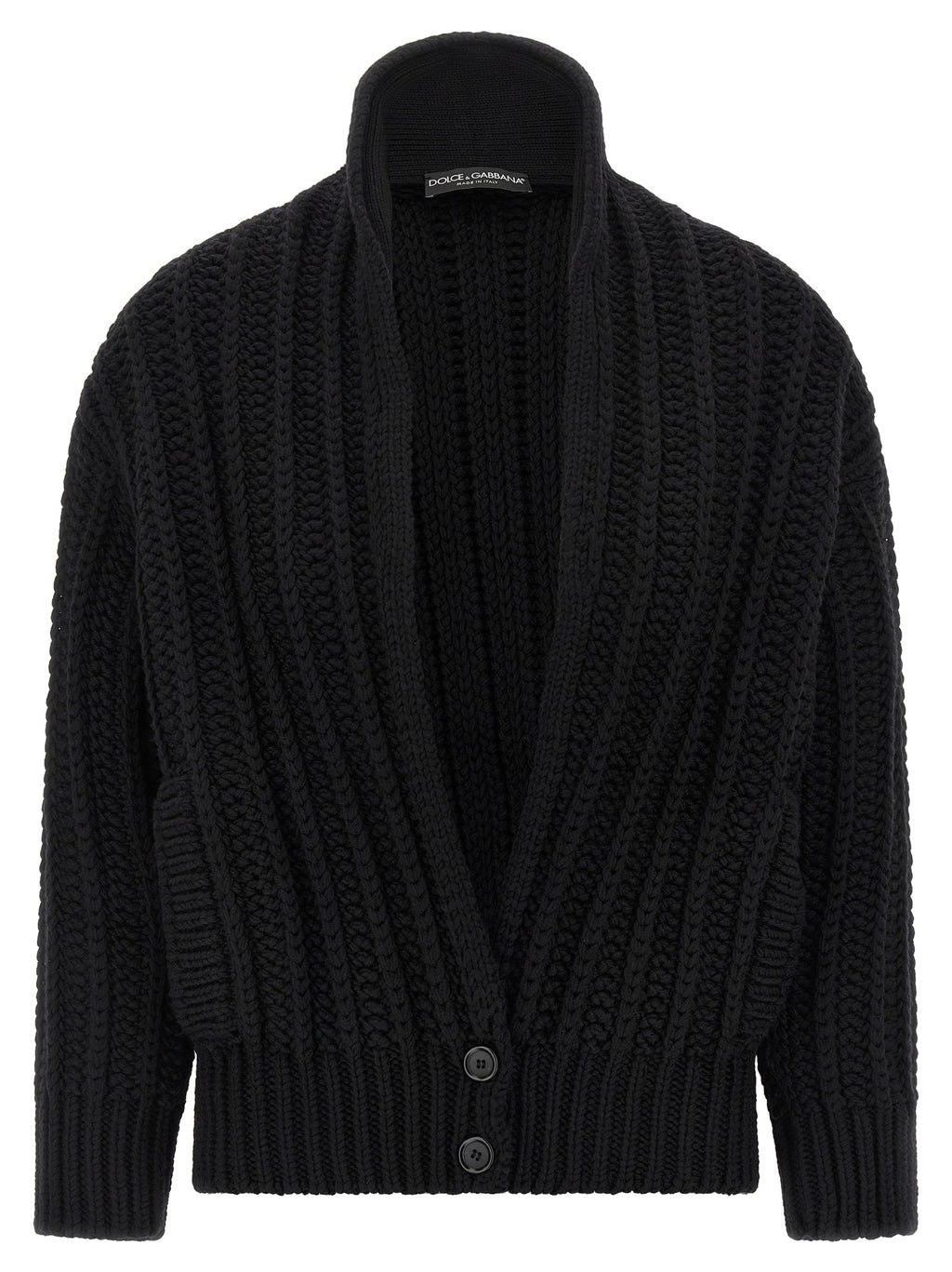 Dolce & Gabbana Black Virgin Wool Cardigan