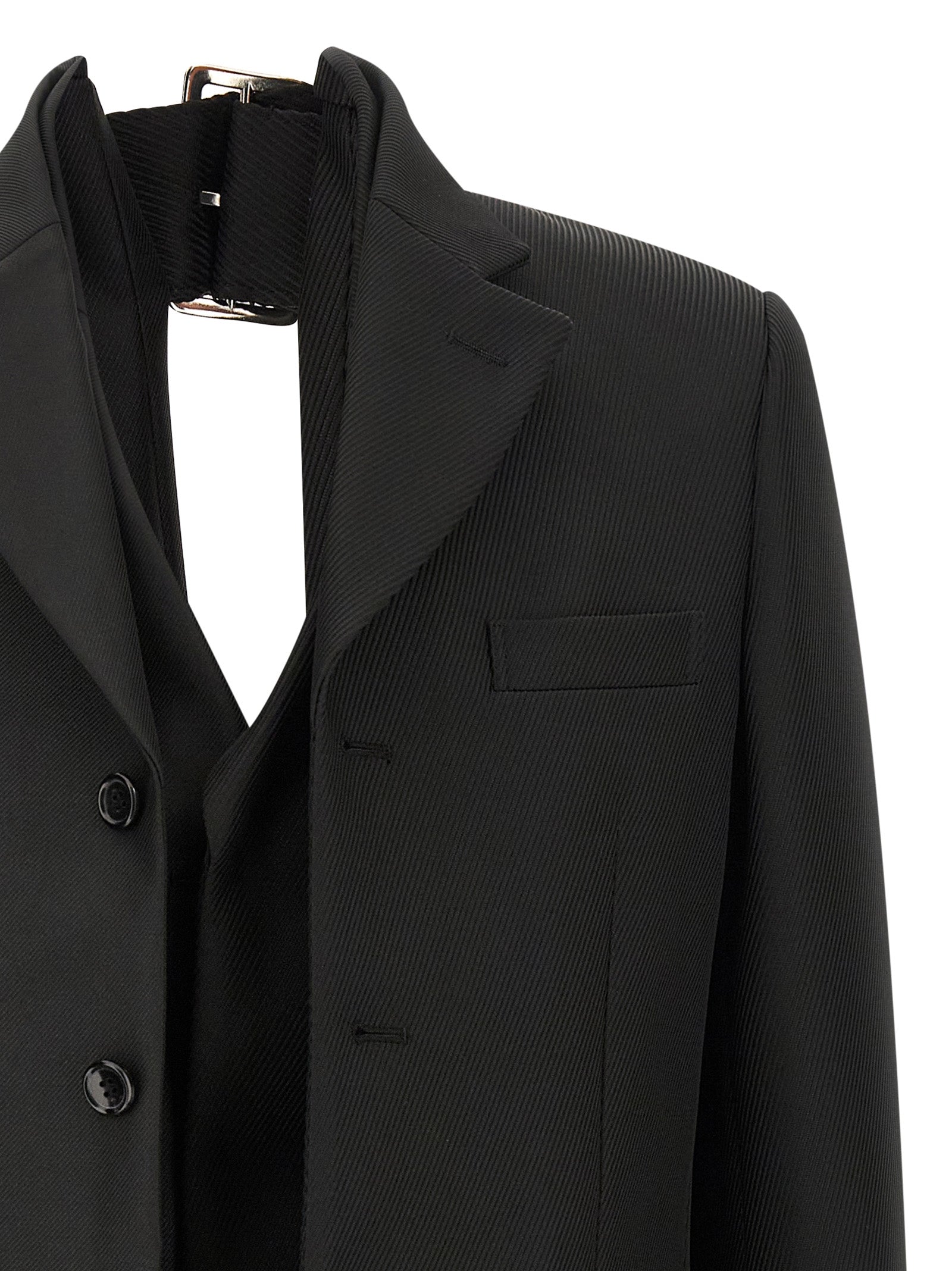 Comme Des Garçons Black Polyester Blazer