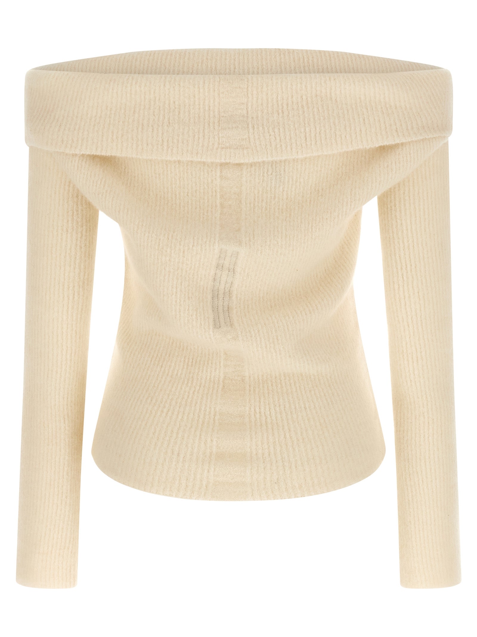 Rick Owens White Wool Cardigan