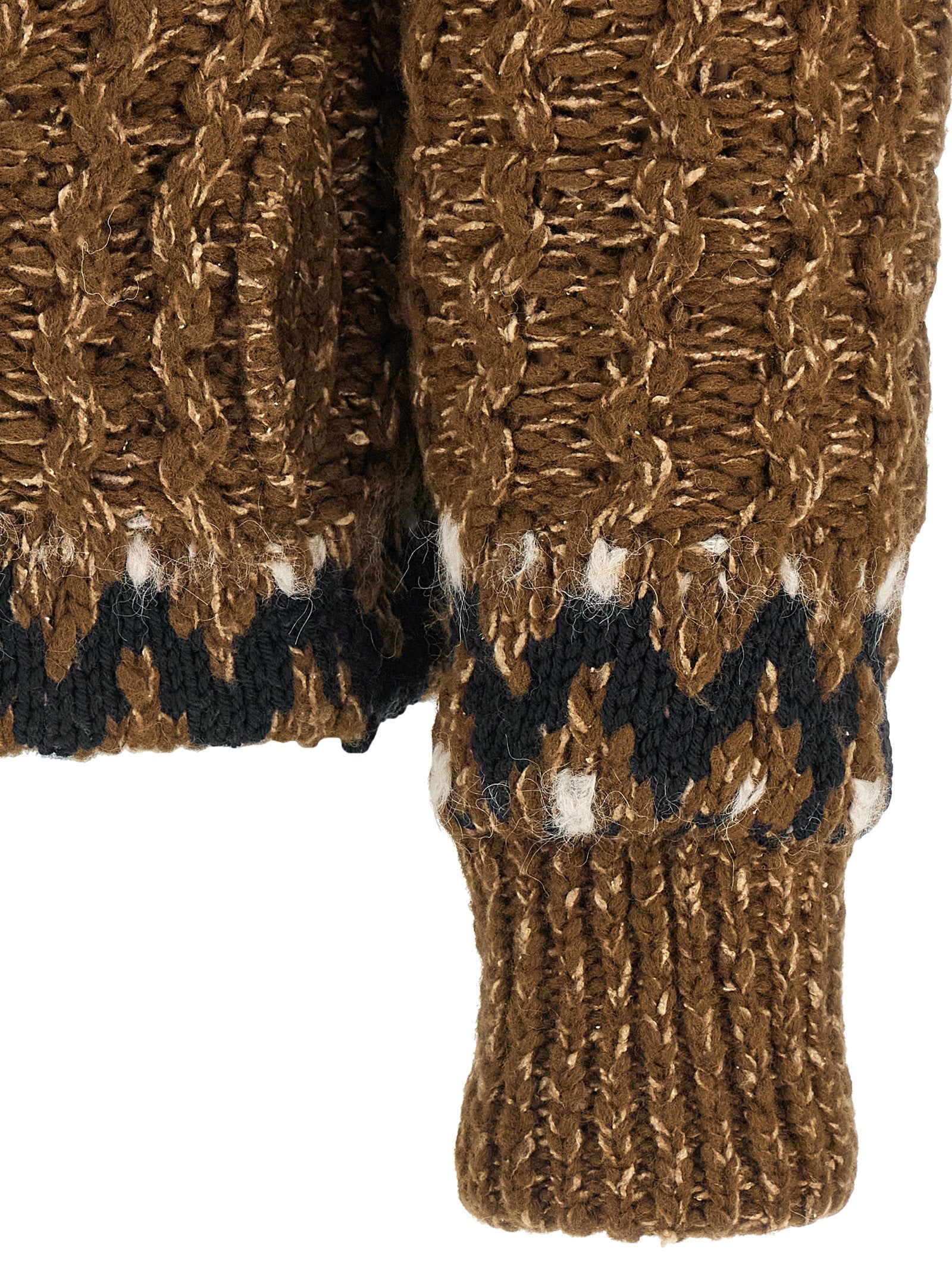 Moncler Grenoble Brown Wool Full-Length Jacket