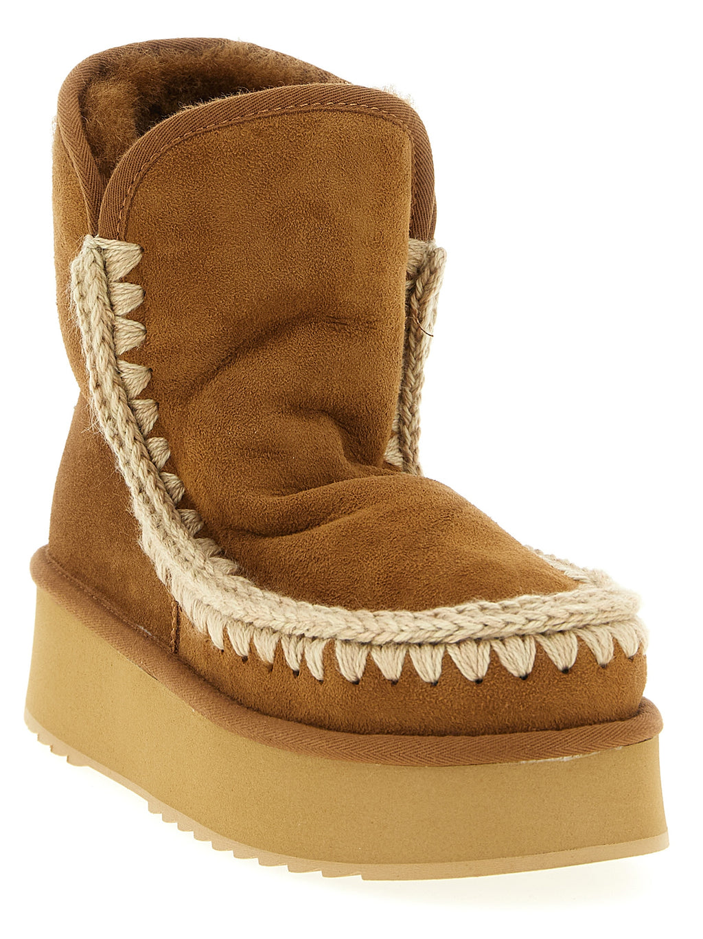 Mou Brown Lambskin Ankle Boots