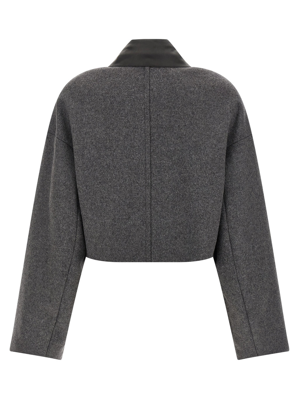 Sportmax Gray Virgin Wool Full-Length Jacket
