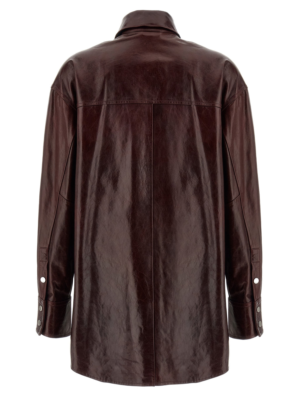 Sportmax Bordeaux Lamb Leather Blouse