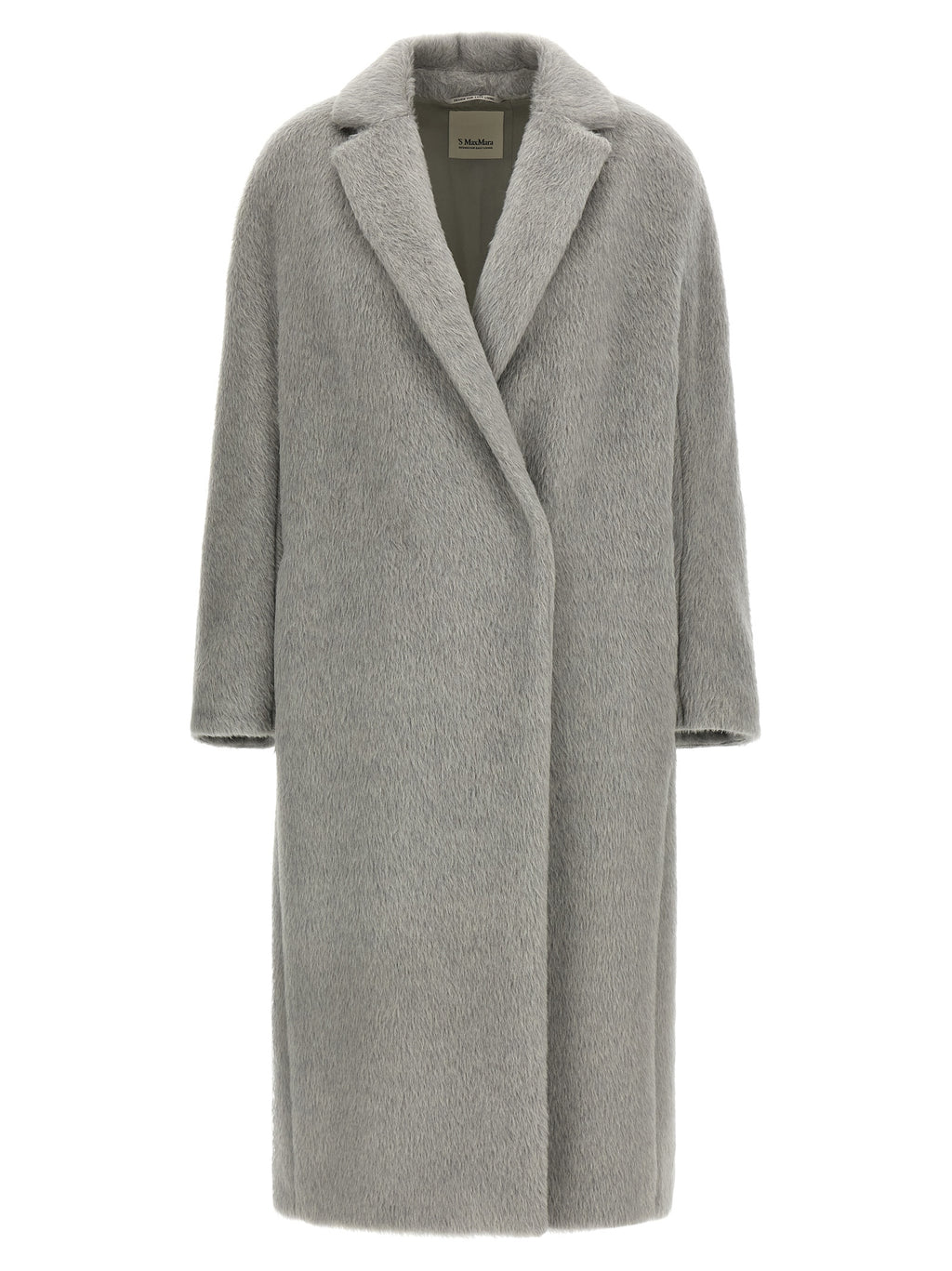 'S Max Mara Gray Alpaca Leather Coat