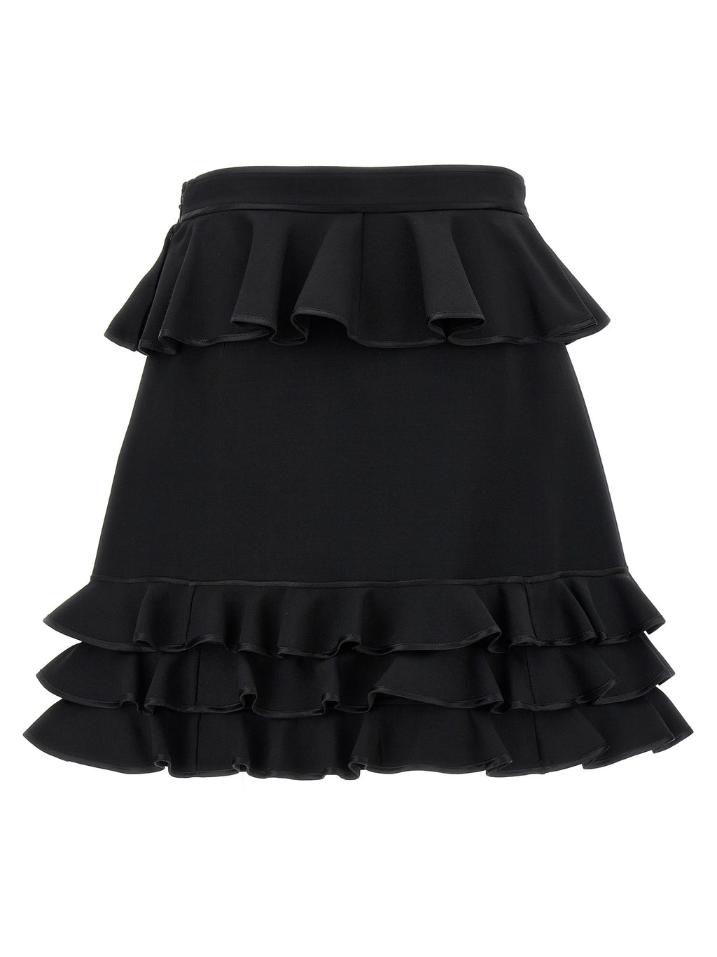 Valentino Garavani Black Virgin Wool Long Skirt