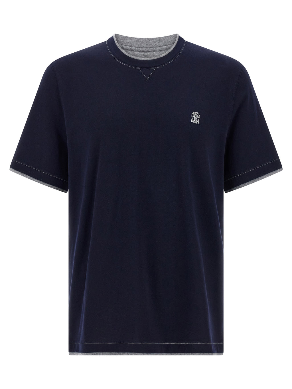 Brunello Cucinelli Blue Cotton T-Shirt