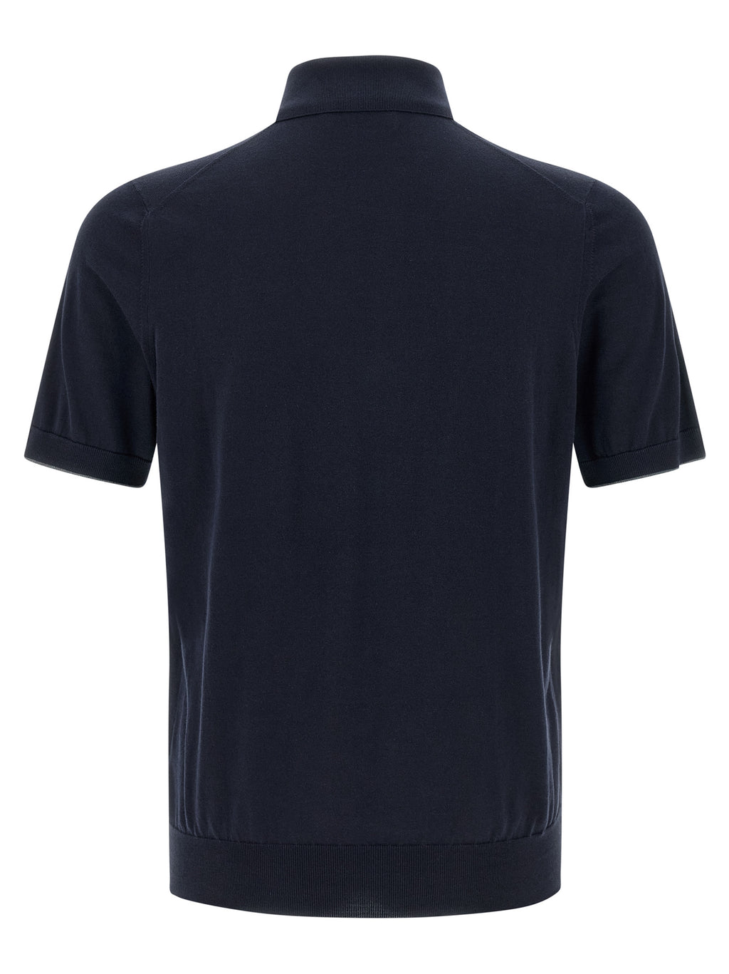 Brunello Cucinelli Blue Cotton Polo Shirt
