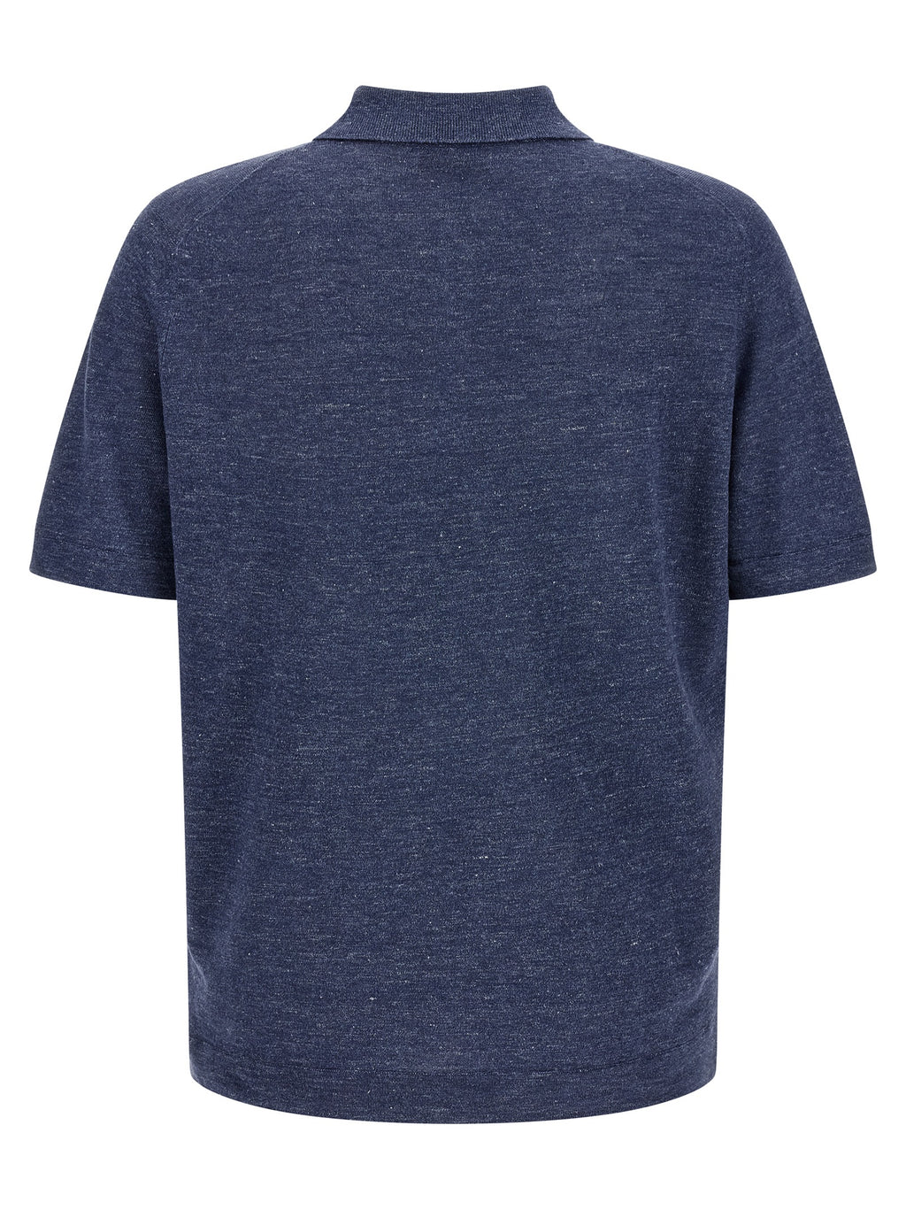 Brunello Cucinelli Blue Linen Polo Shirt