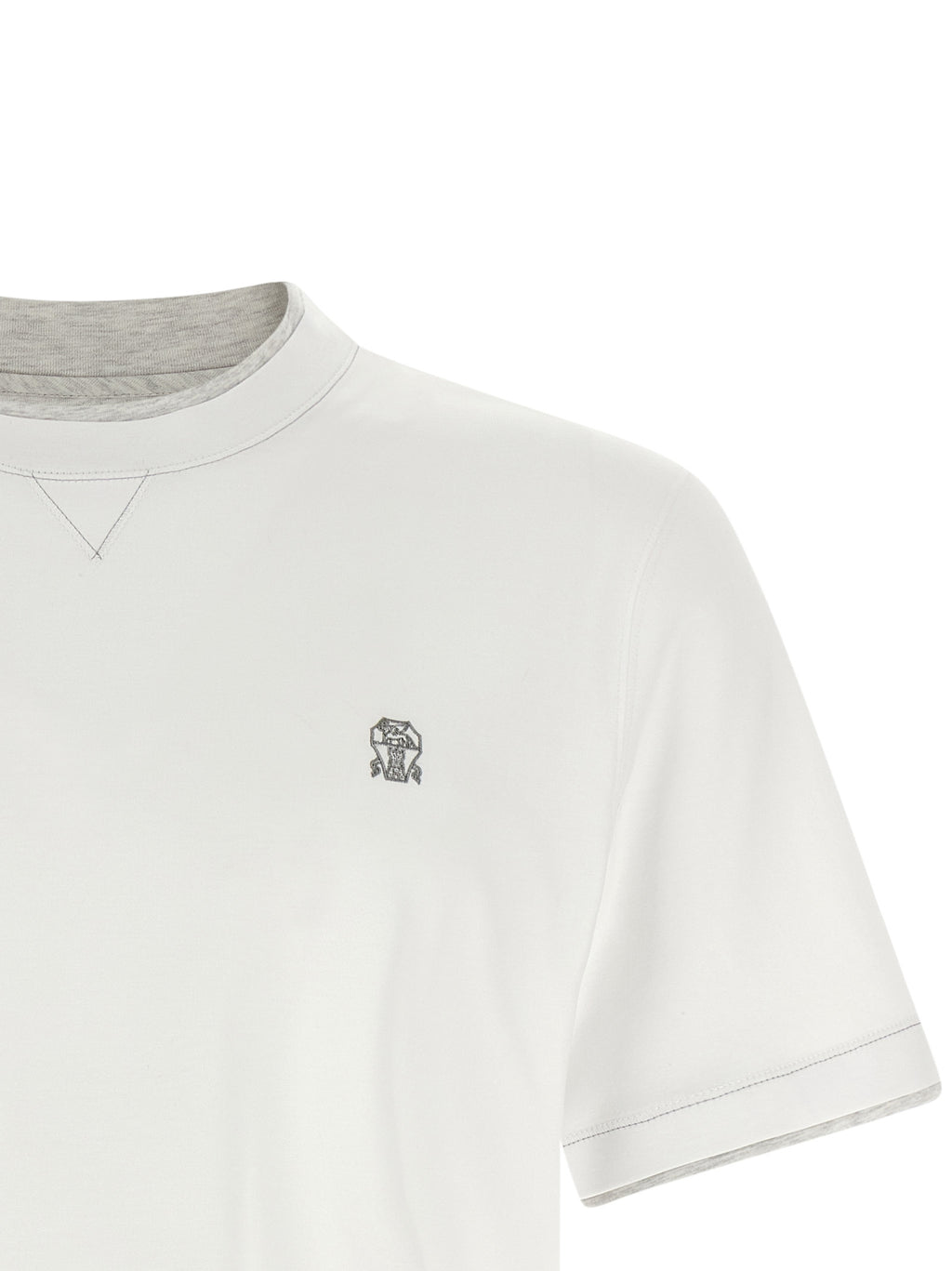 Brunello Cucinelli White T-Shirt detail view
