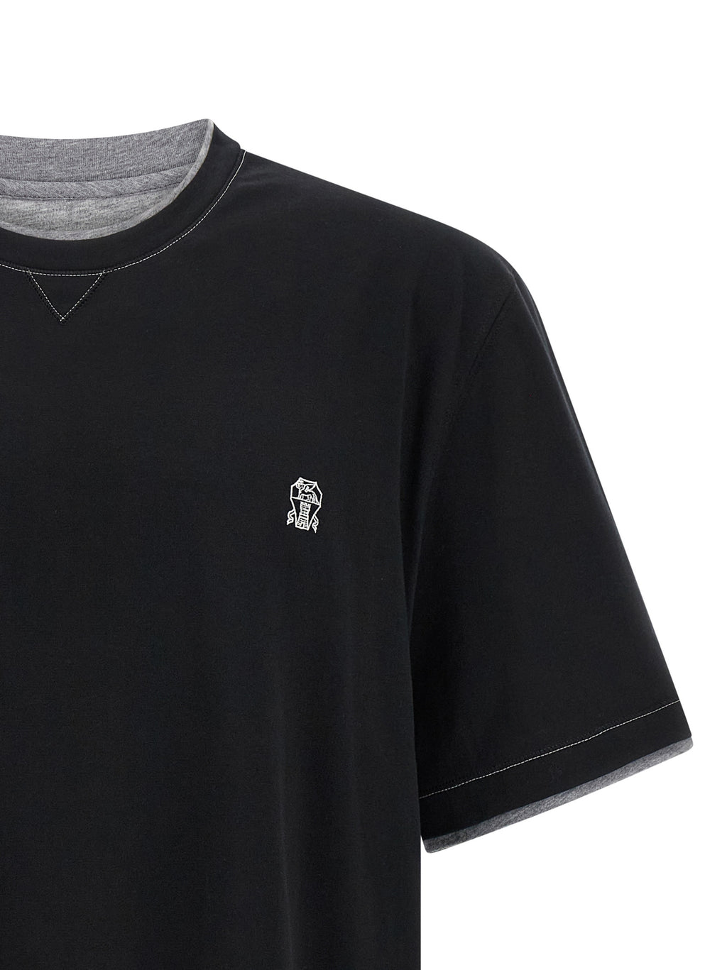 Brunello Cucinelli Black T-Shirt detail view