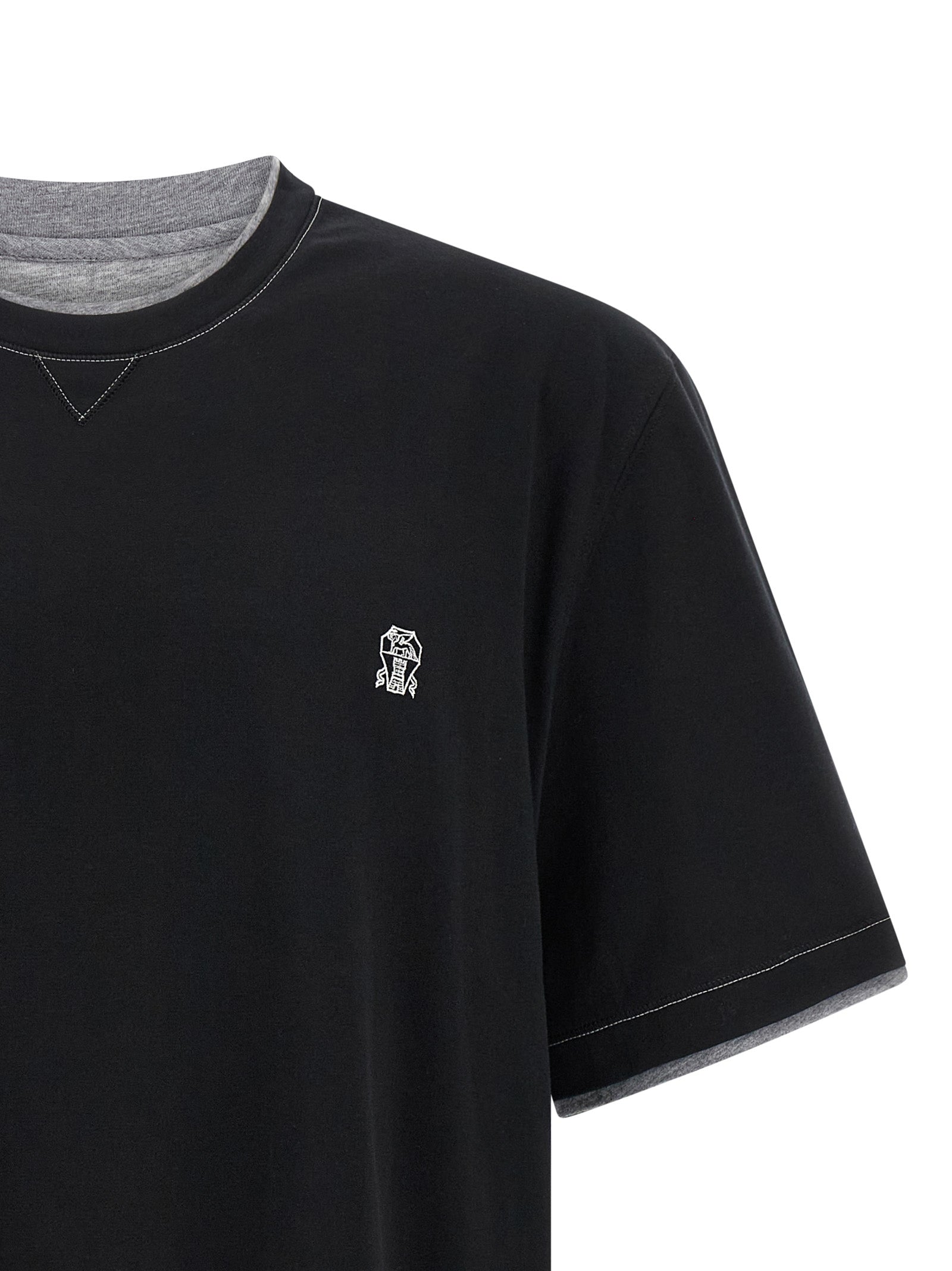 Brunello Cucinelli Black T-Shirt detail view