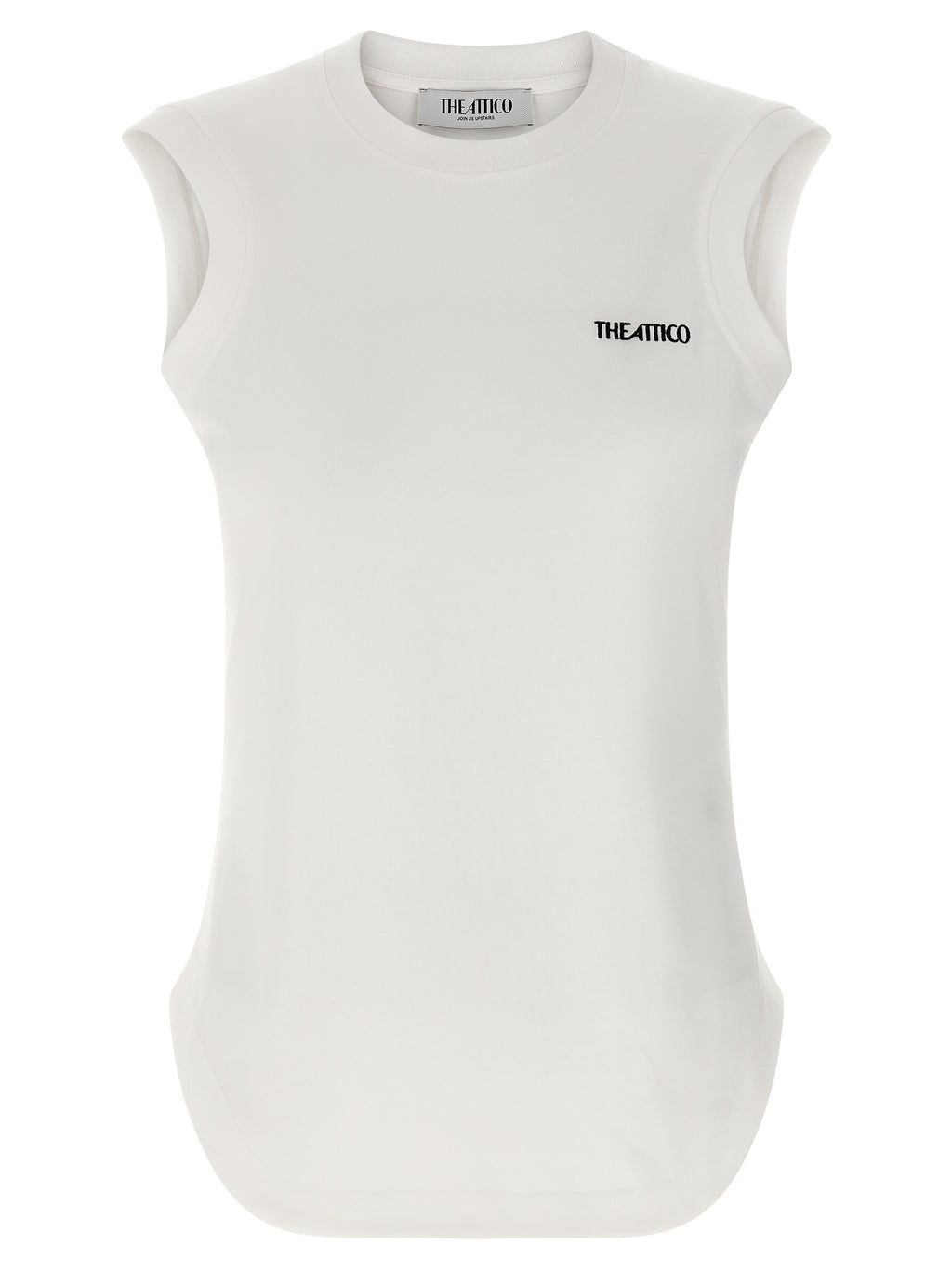 The Attico White Cotton Sleeveles T-Shirt