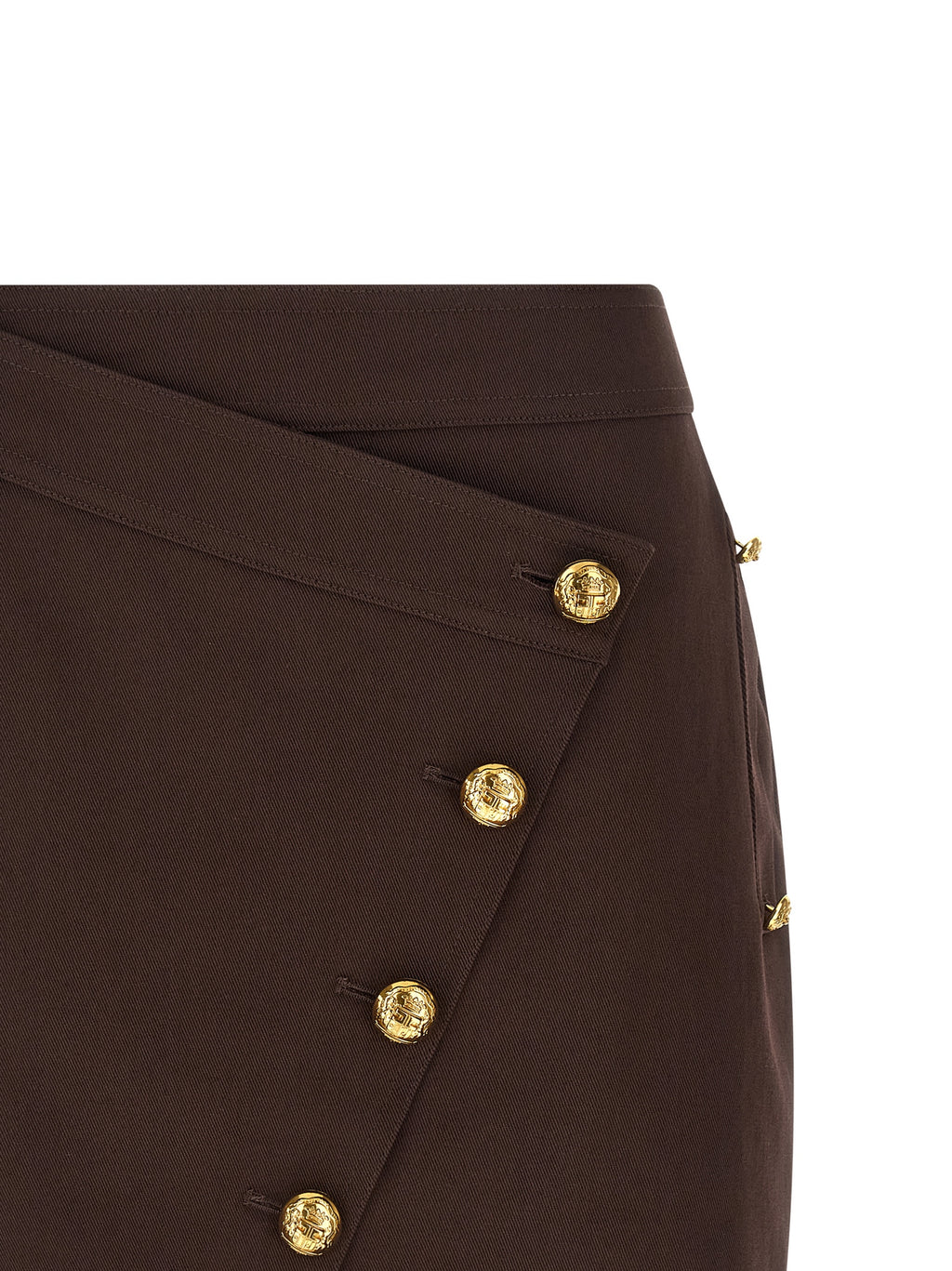 Elisabetta Franchi Brown Cotton Long Skirt