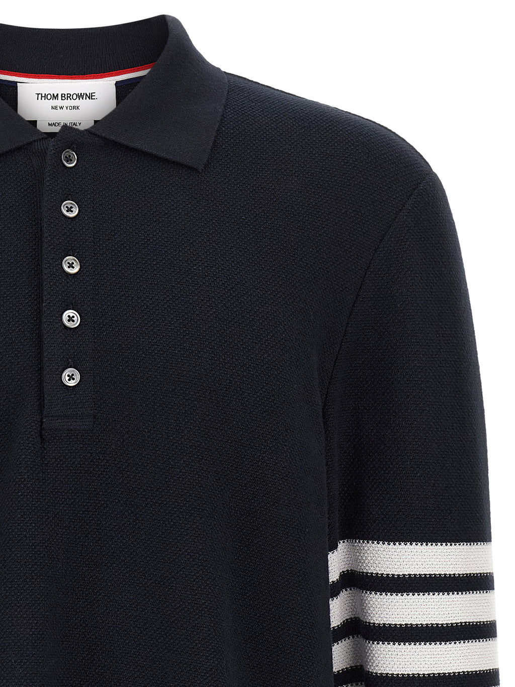 Thom Browne Blue Polo Shirt detail view