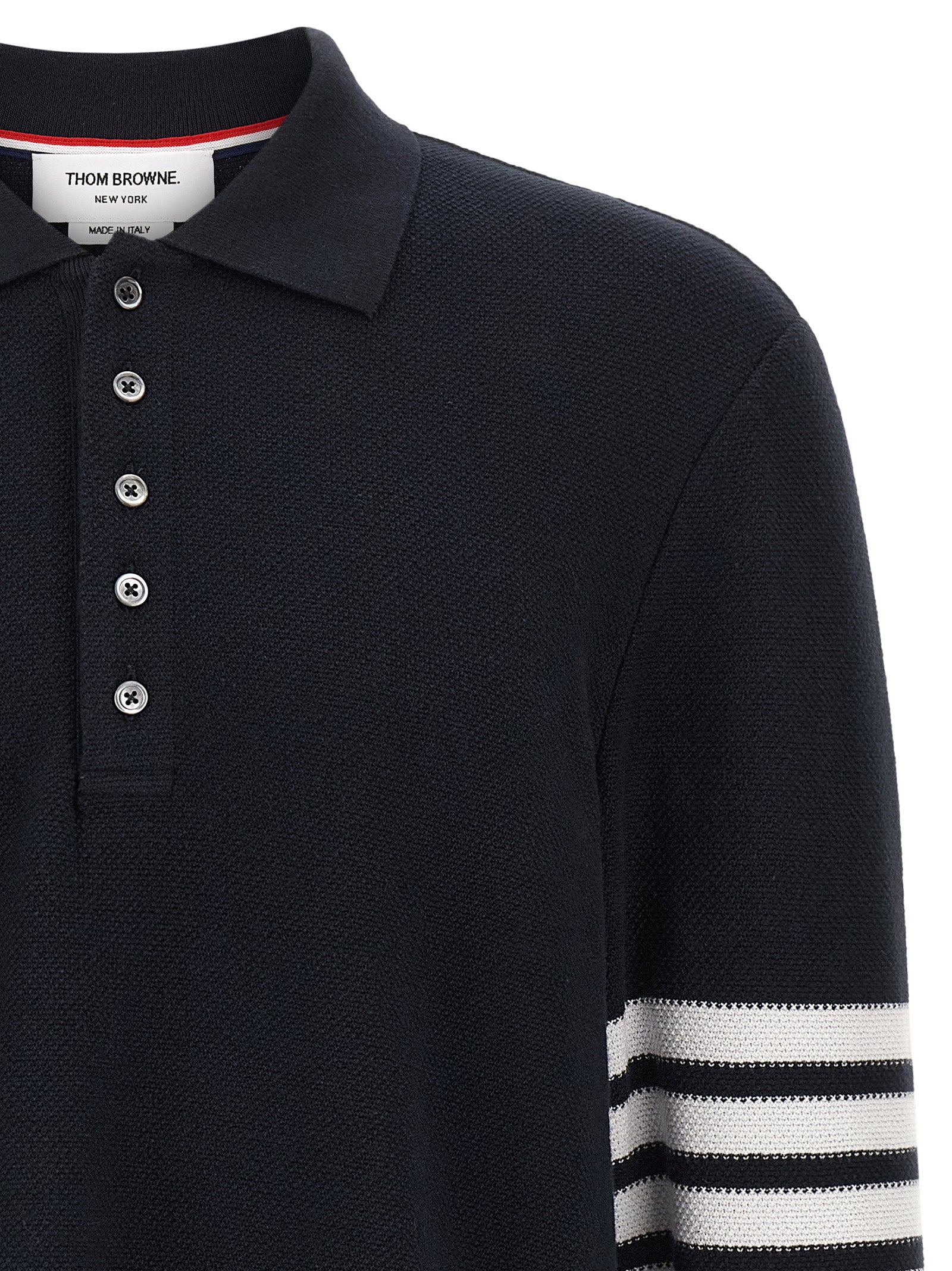 Thom Browne Blue Polo Shirt detail view