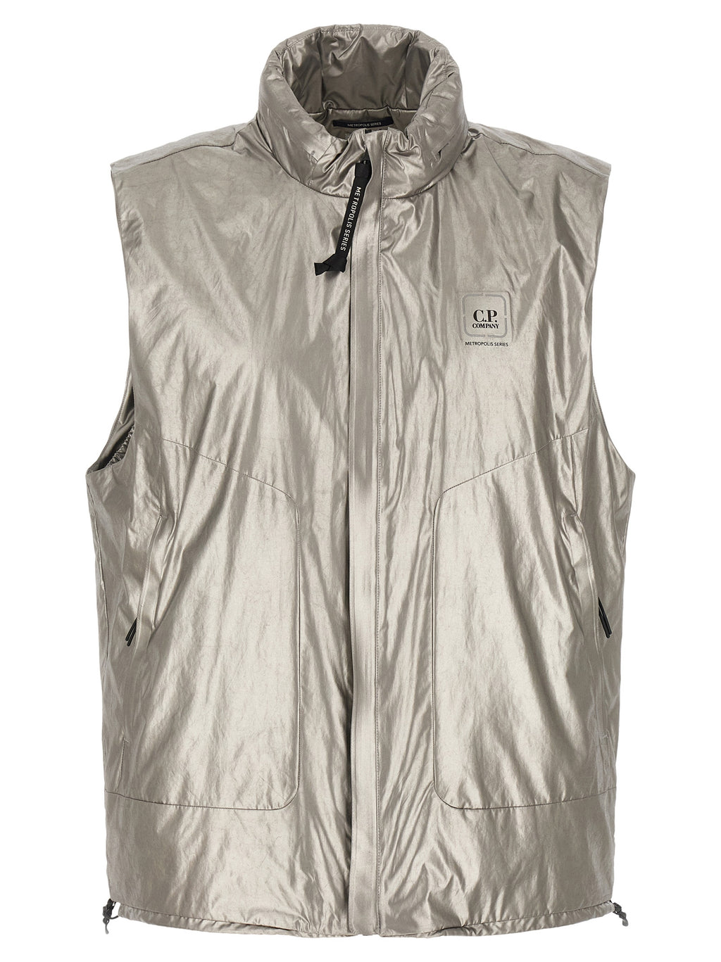 C.P. Company Silver Polyester Sleeveless Jacket