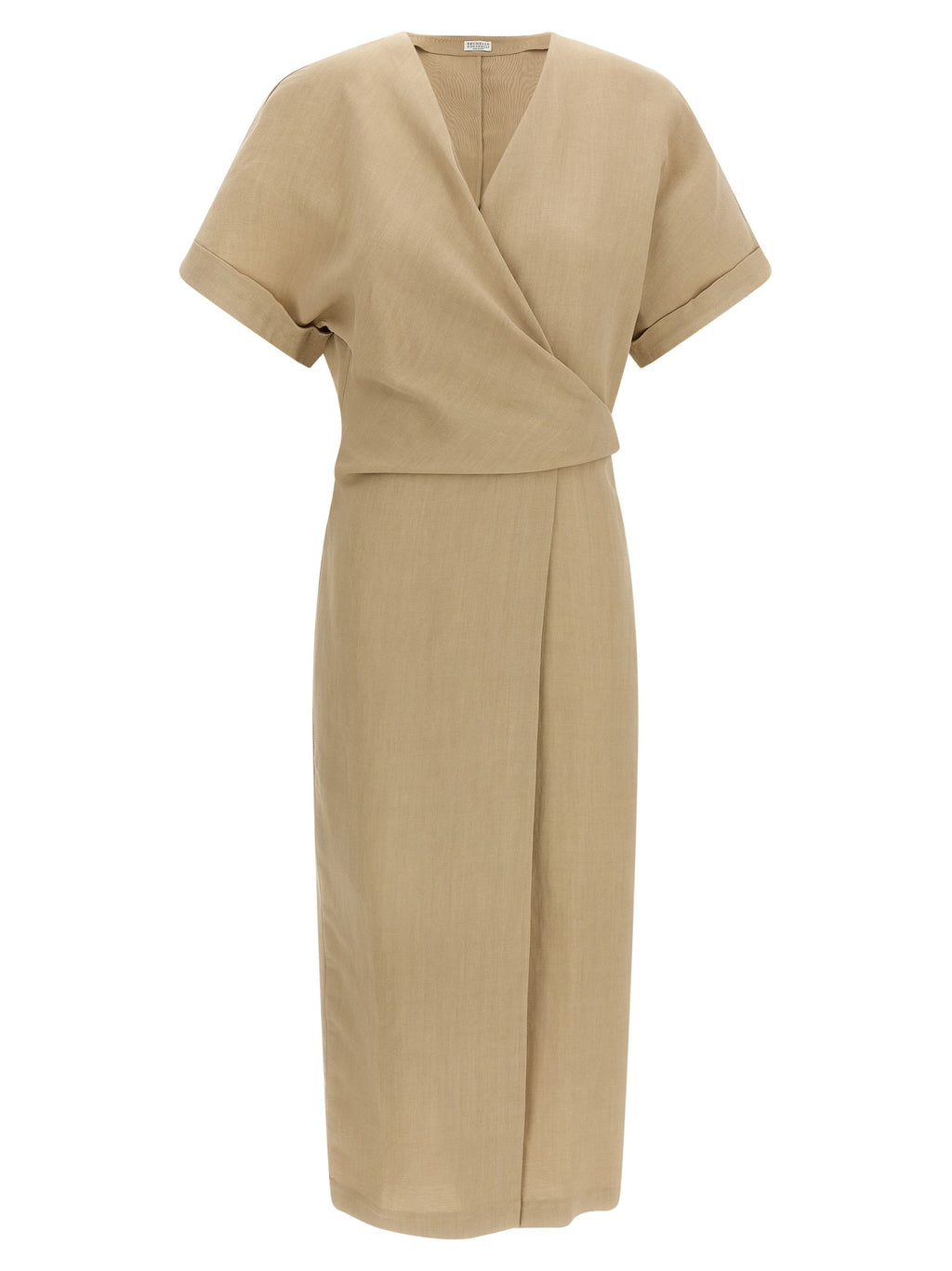 Brunello Cucinelli Beige Viscose Midi Dress