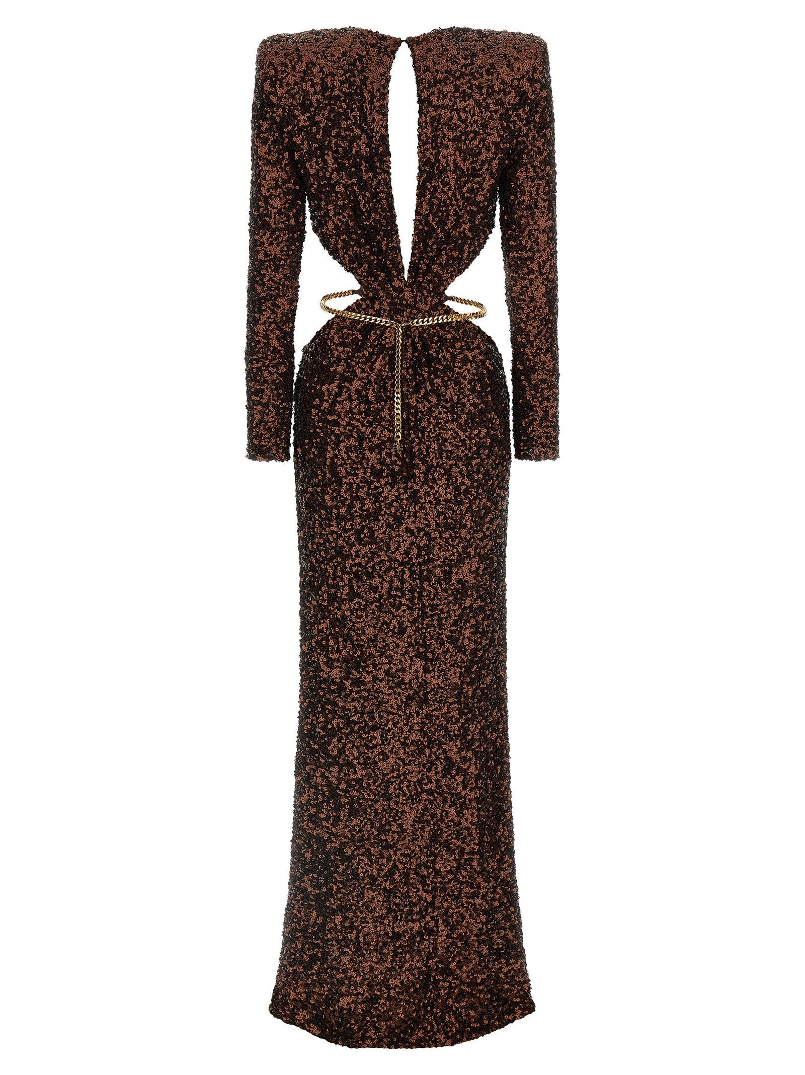 Elisabetta Franchi Brown Polyester Long Dress