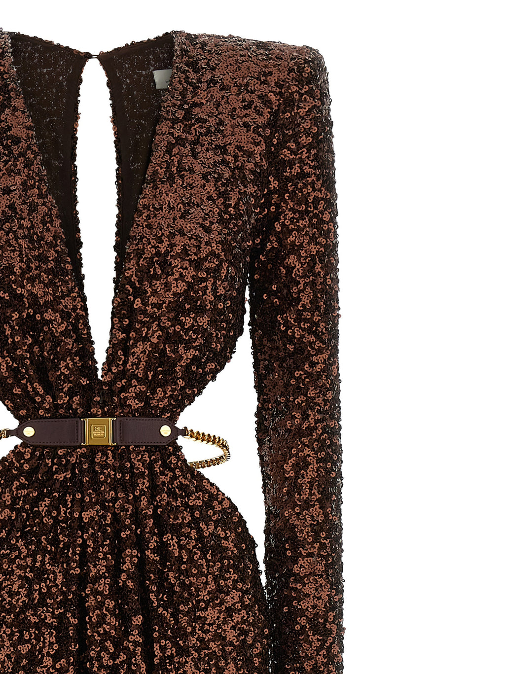 Elisabetta Franchi Brown Polyester Long Dress