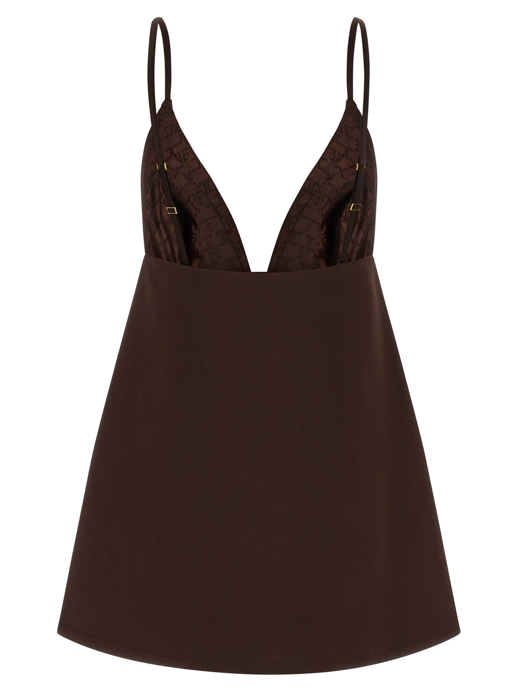 Elisabetta Franchi Brown Polyester Short Dress