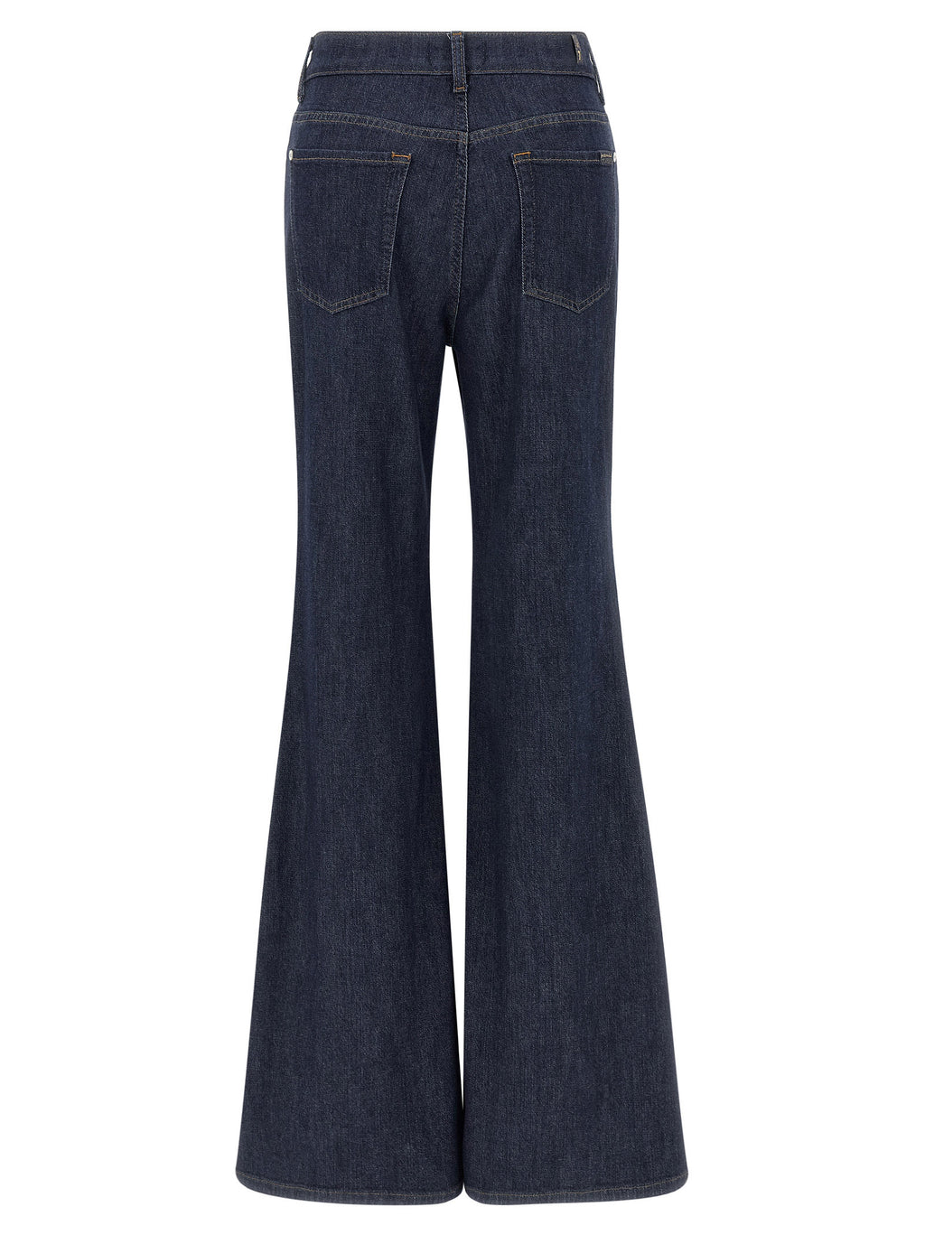 7 For All Mankind Blue Cotton Flared Jeans