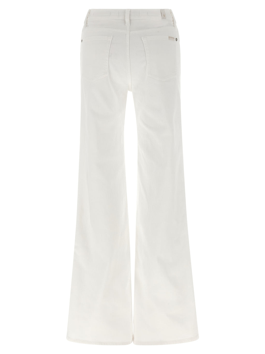 7 For All Mankind White Cotton Flared Jeans