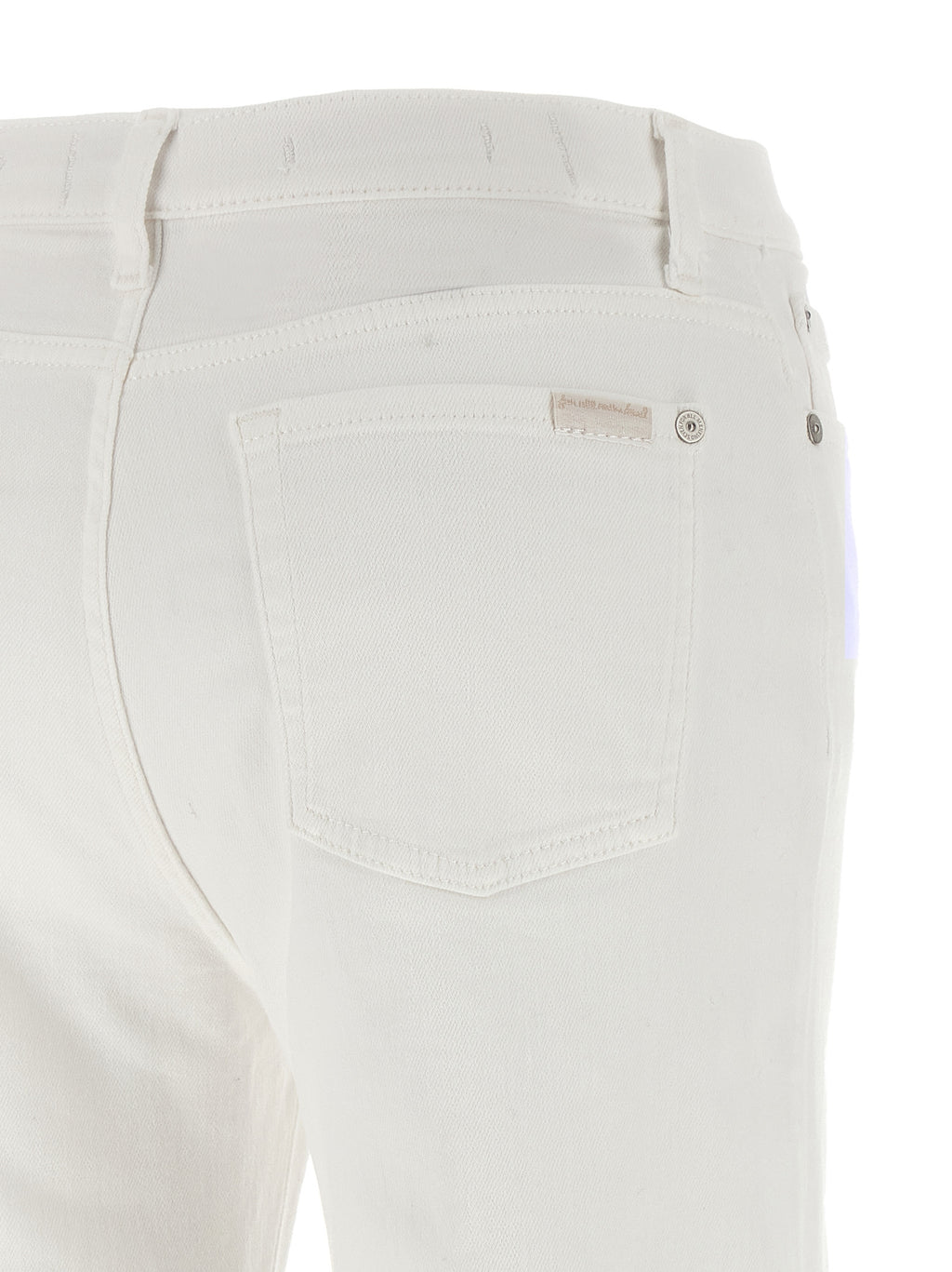 7 For All Mankind White Cotton Flared Jeans