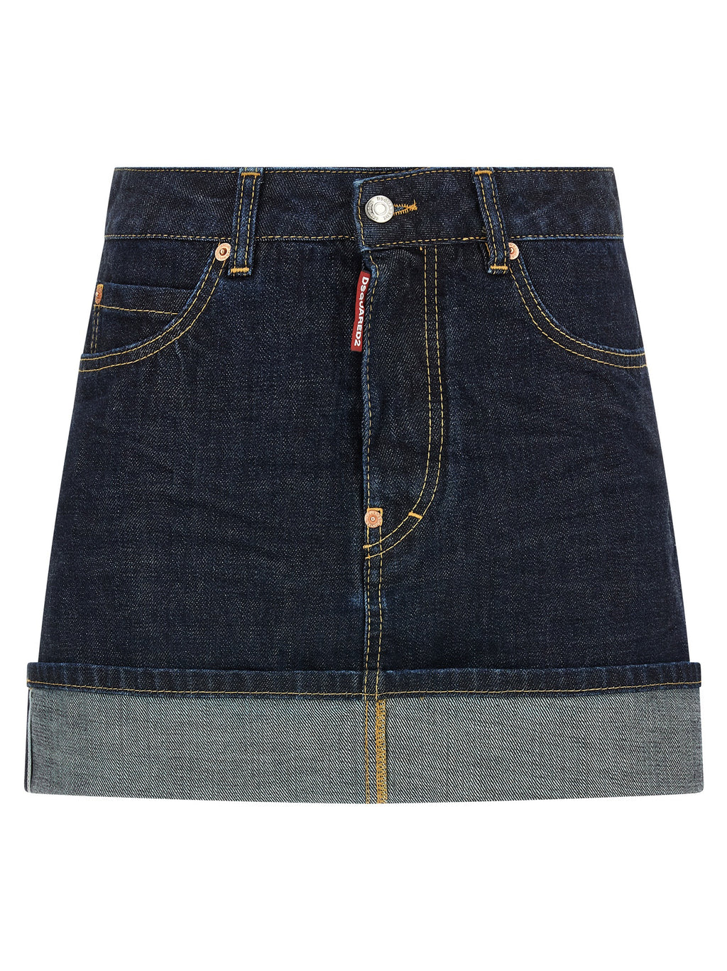 Dsquared² Blue Cotton Long Skirt