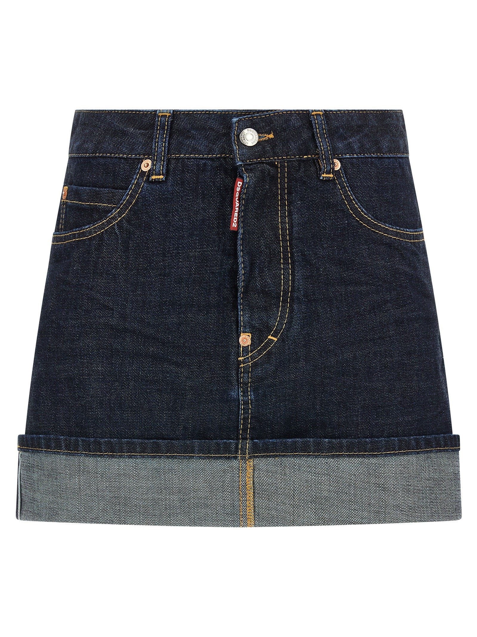 Dsquared² Blue Cotton Long Skirt