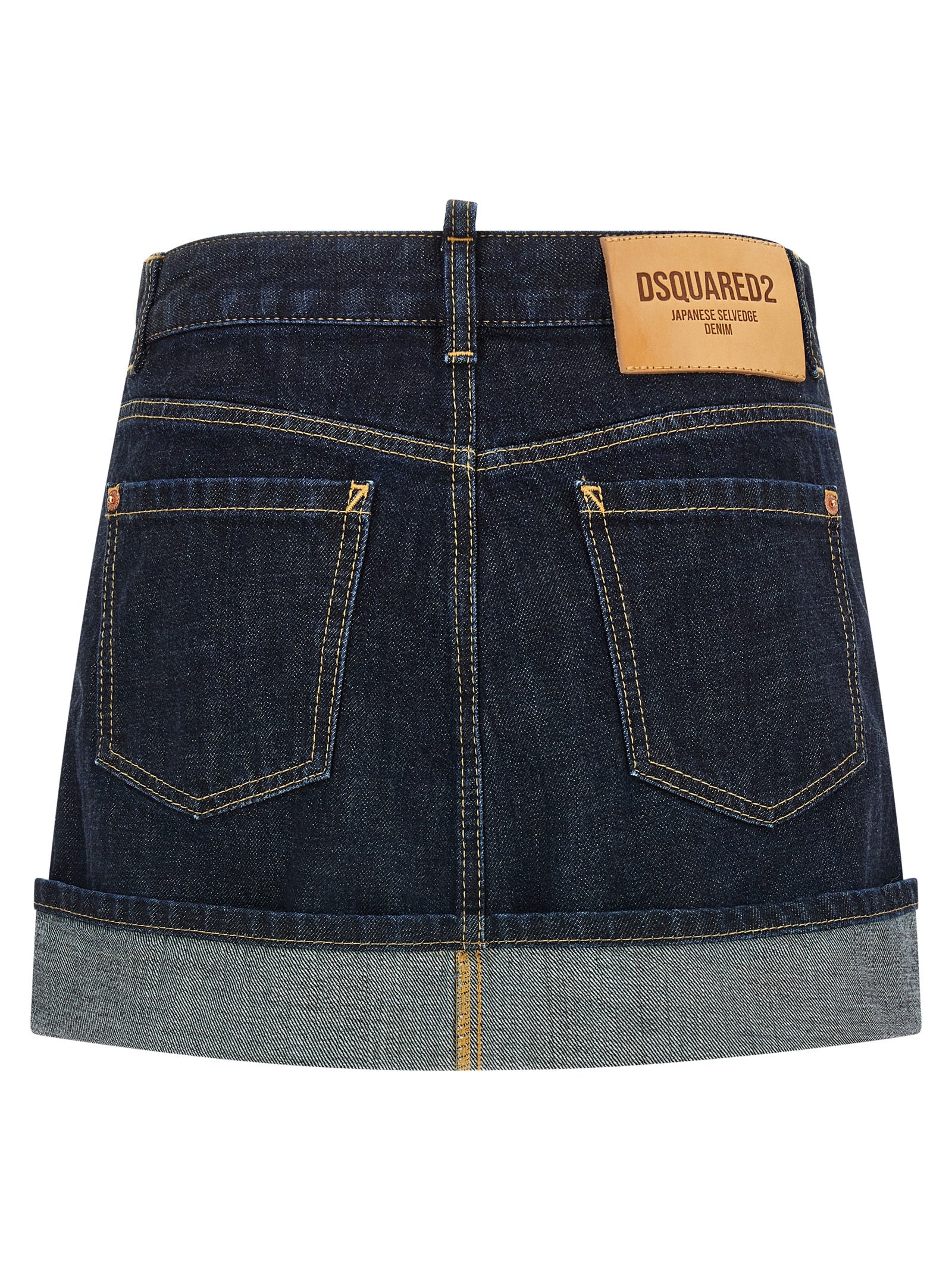 Dsquared² Blue Cotton Long Skirt