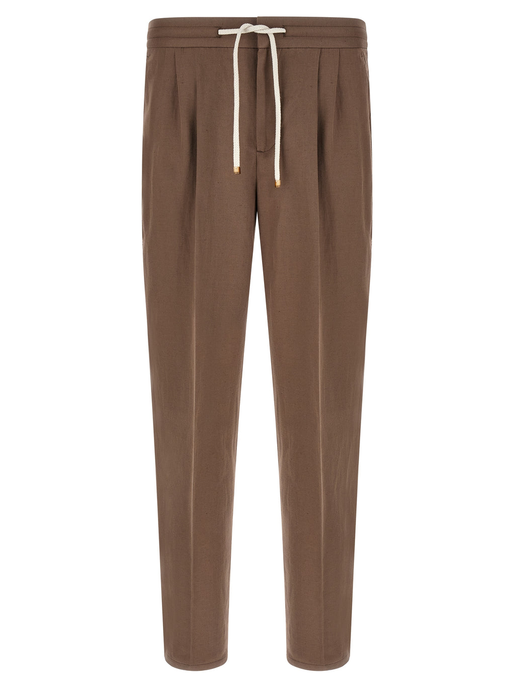 Brunello Cucinelli Brown Linen Casual Pants