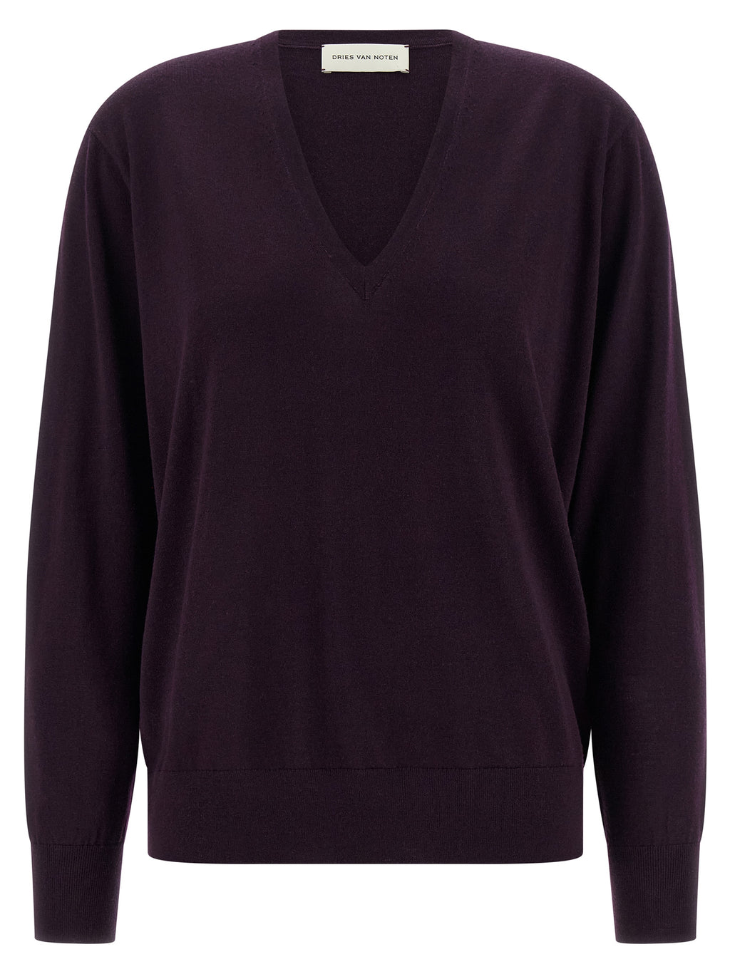 Dries Van Noten Purple Merino Wool Cardigan