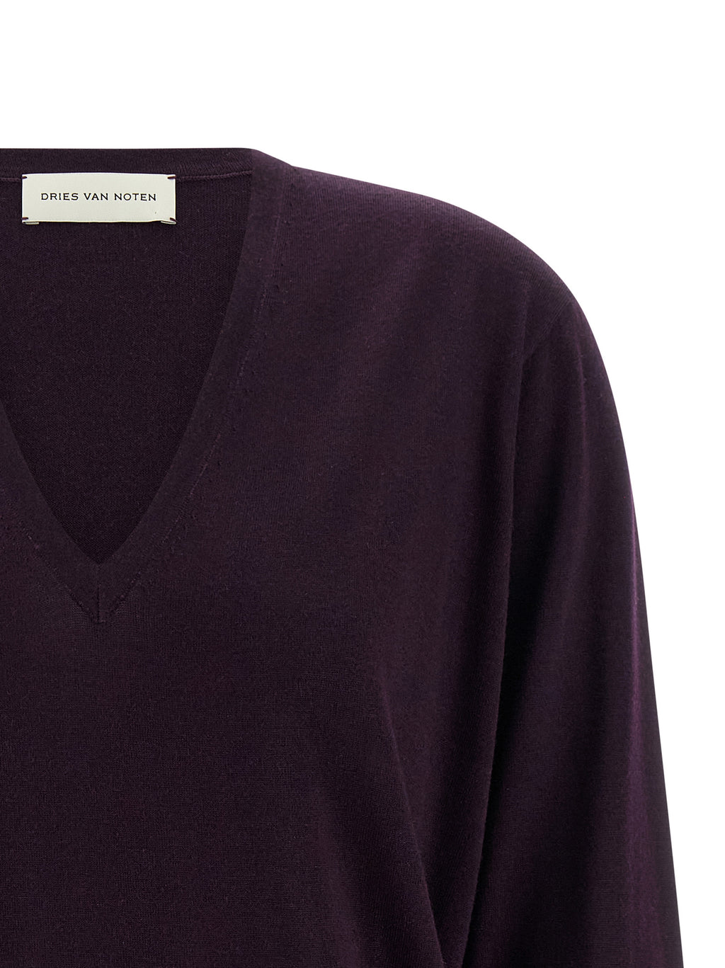 Dries Van Noten Purple Merino Wool Cardigan
