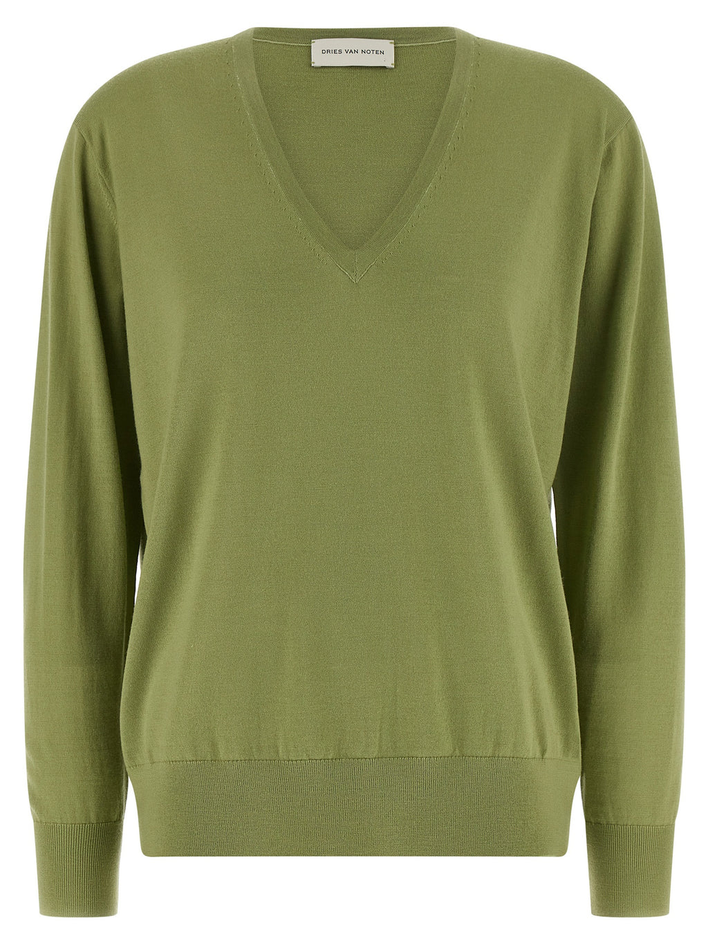 Dries Van Noten Bicolor Merino Wool Cardigan