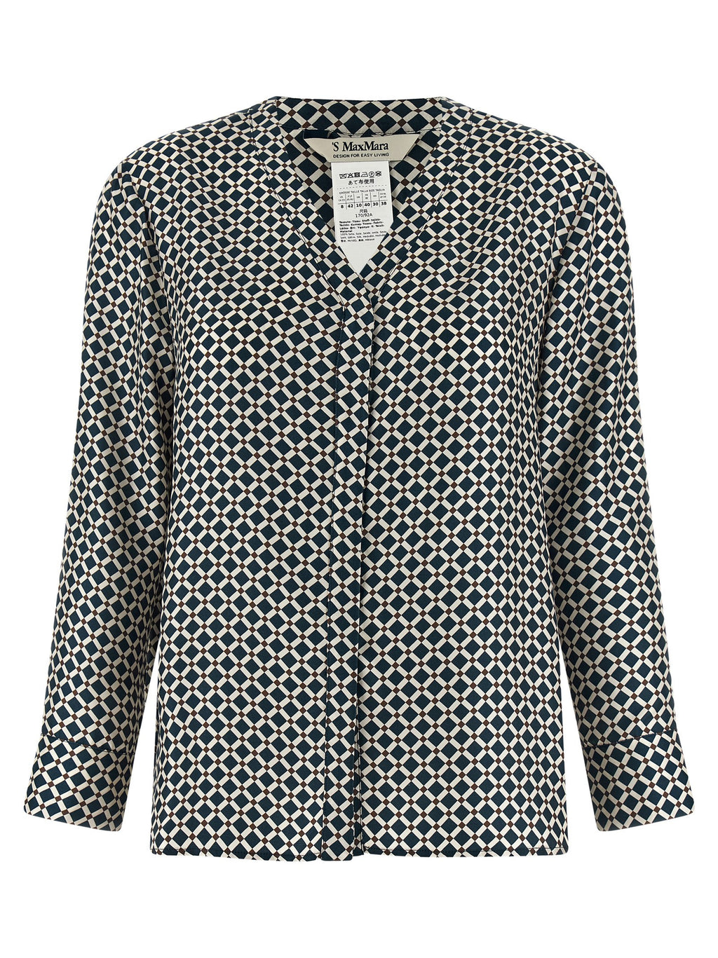 'S Max Mara Blue Silk Blouse